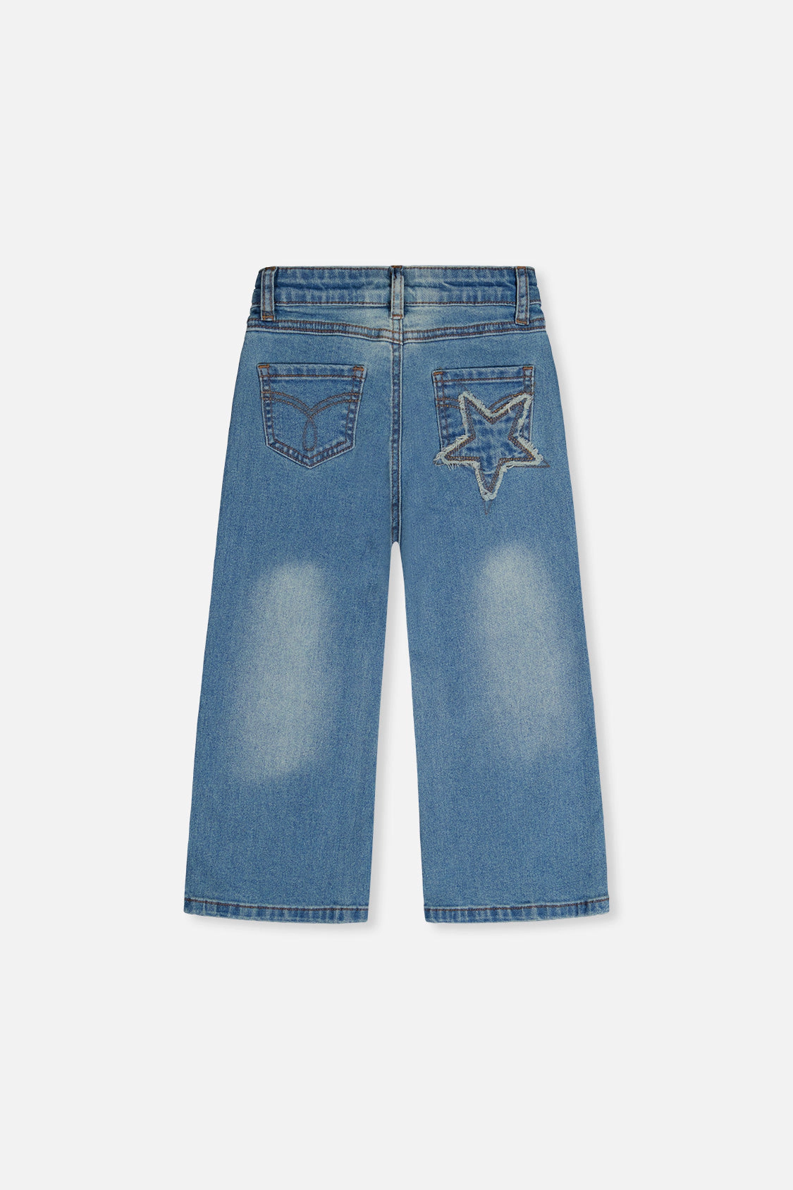 Deux par Girls Frayed Star Embroidered Stretch Denim Jeans