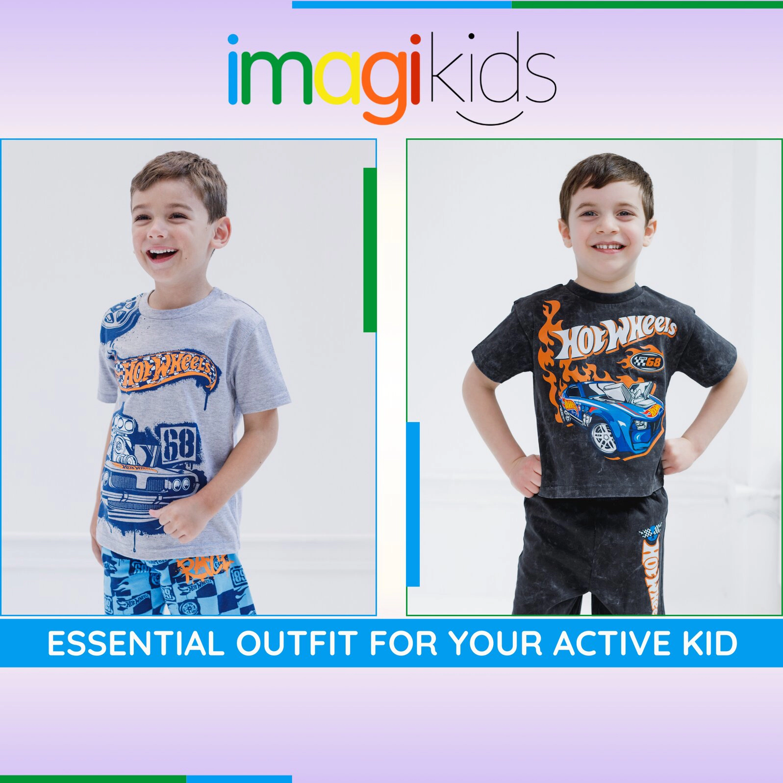 Hot Wheels Boys' 2-Piece Tee and Shorts Set