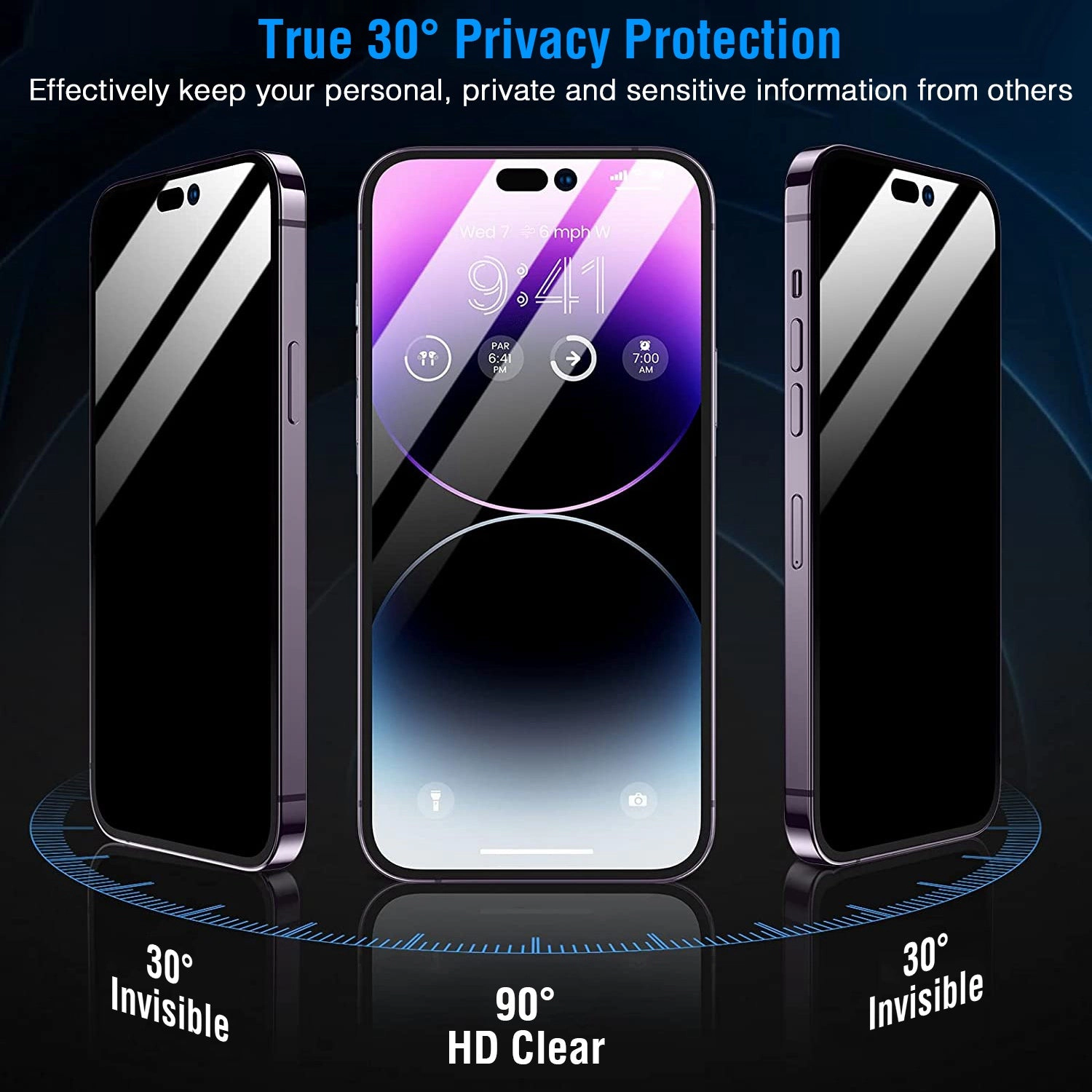 GBruno 30 Degree Privacy Tempered Glass Screen Protector 2-Pack