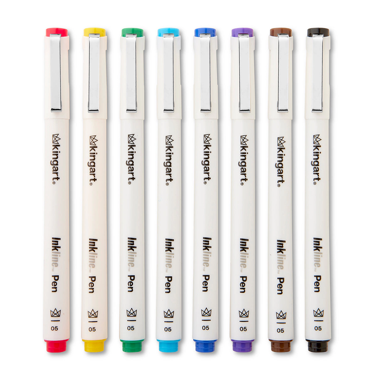 KINGART Inkline™ PRO Fine Line Archival Ink Pens - Size 05 (0.45mm) - 8 Colors