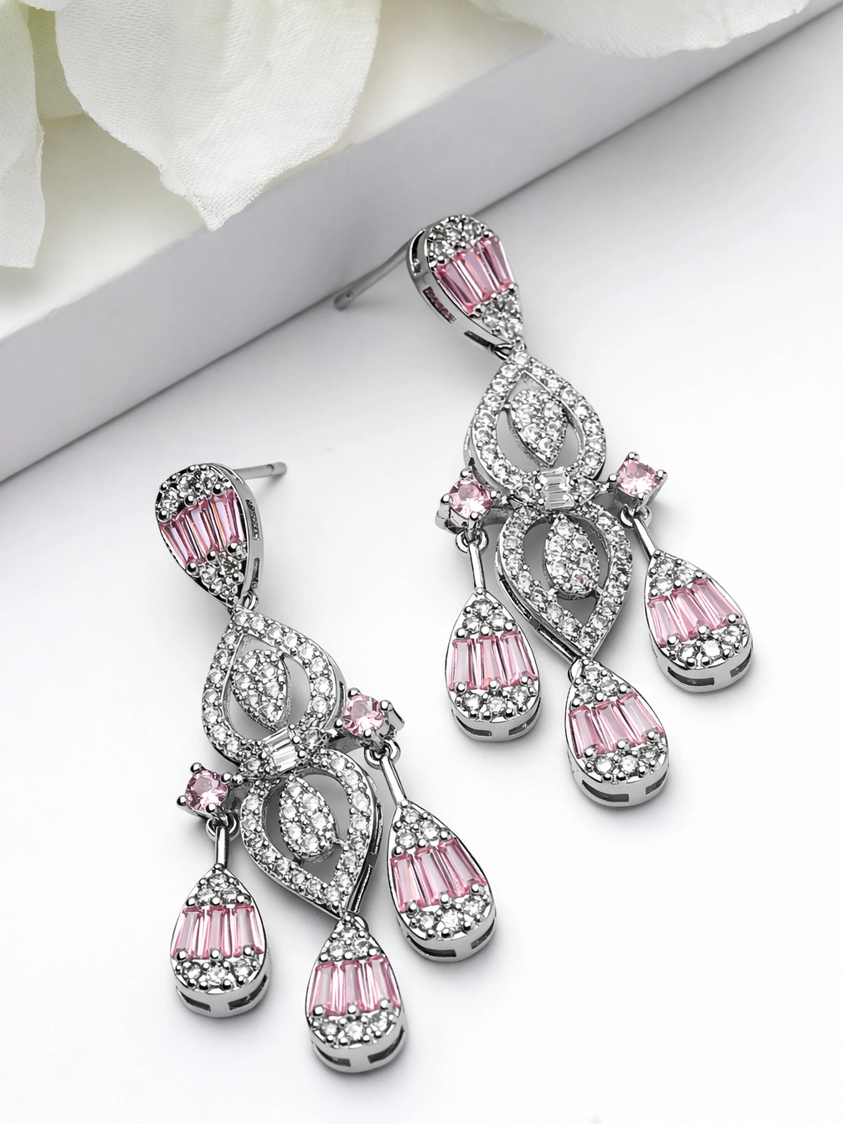 AGP PARIS Womens Geometric Chandelier Statement Earrings