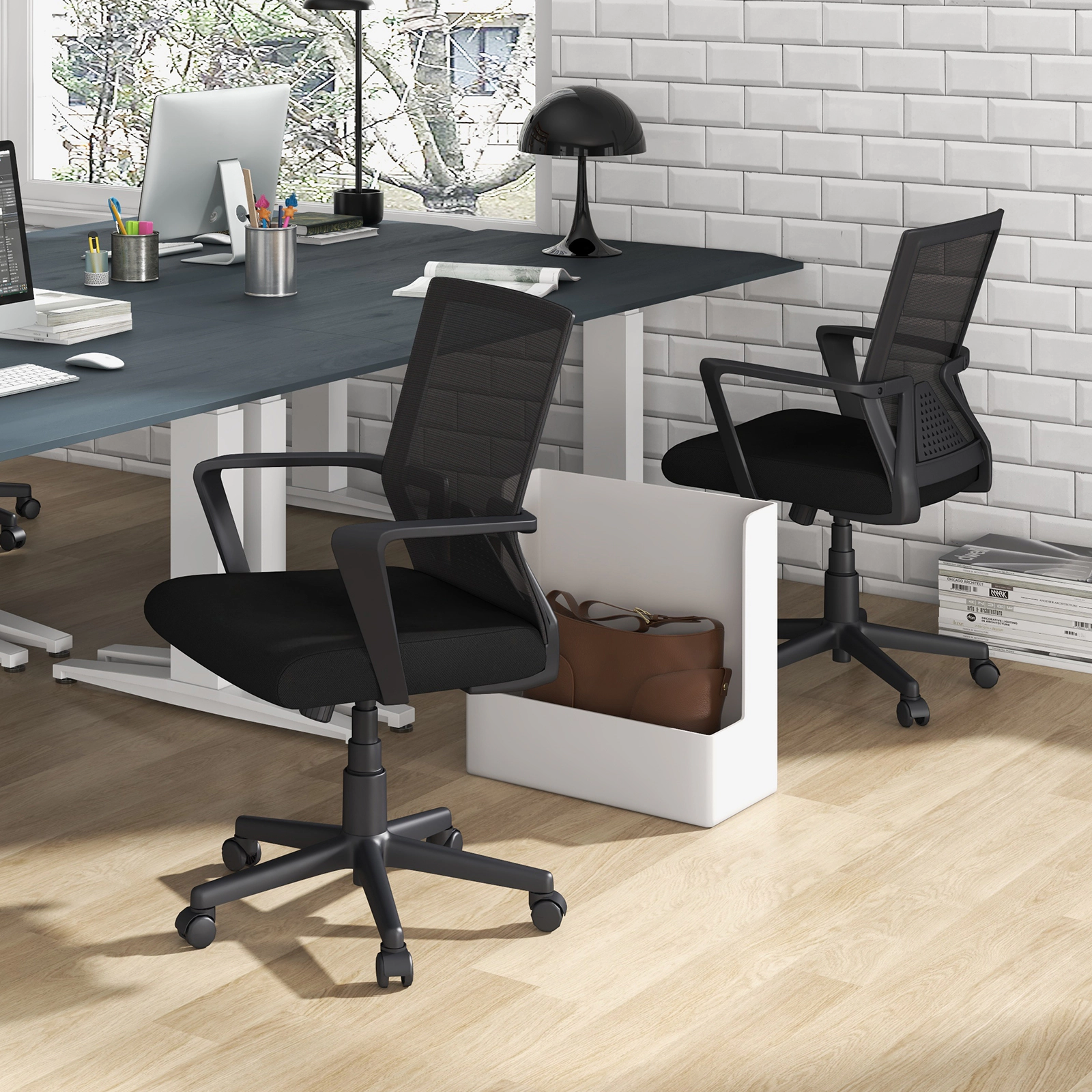 SUGIFT Ergonomic Mesh Desk Chair with Lumbar Support and Rocking Function 330-Lb Capacity Black