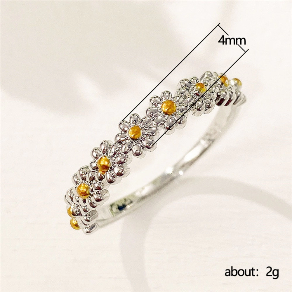 Little Daisy Flower Ring I Think About You Every Daisy Ring Wedding Band Ring