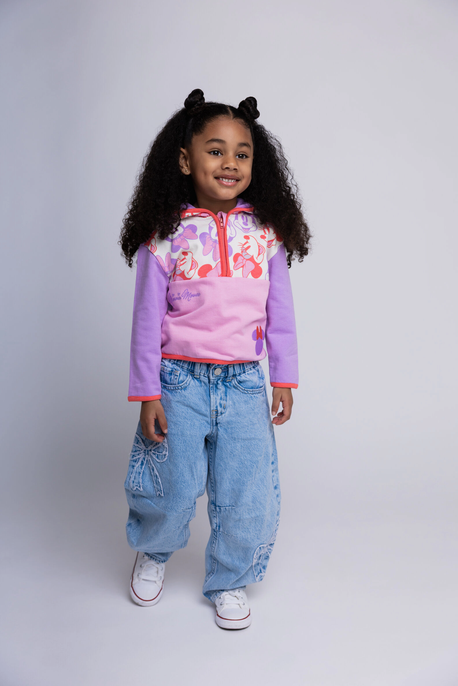 Disney Girls' Fleece Quarter-Zip Hoodie