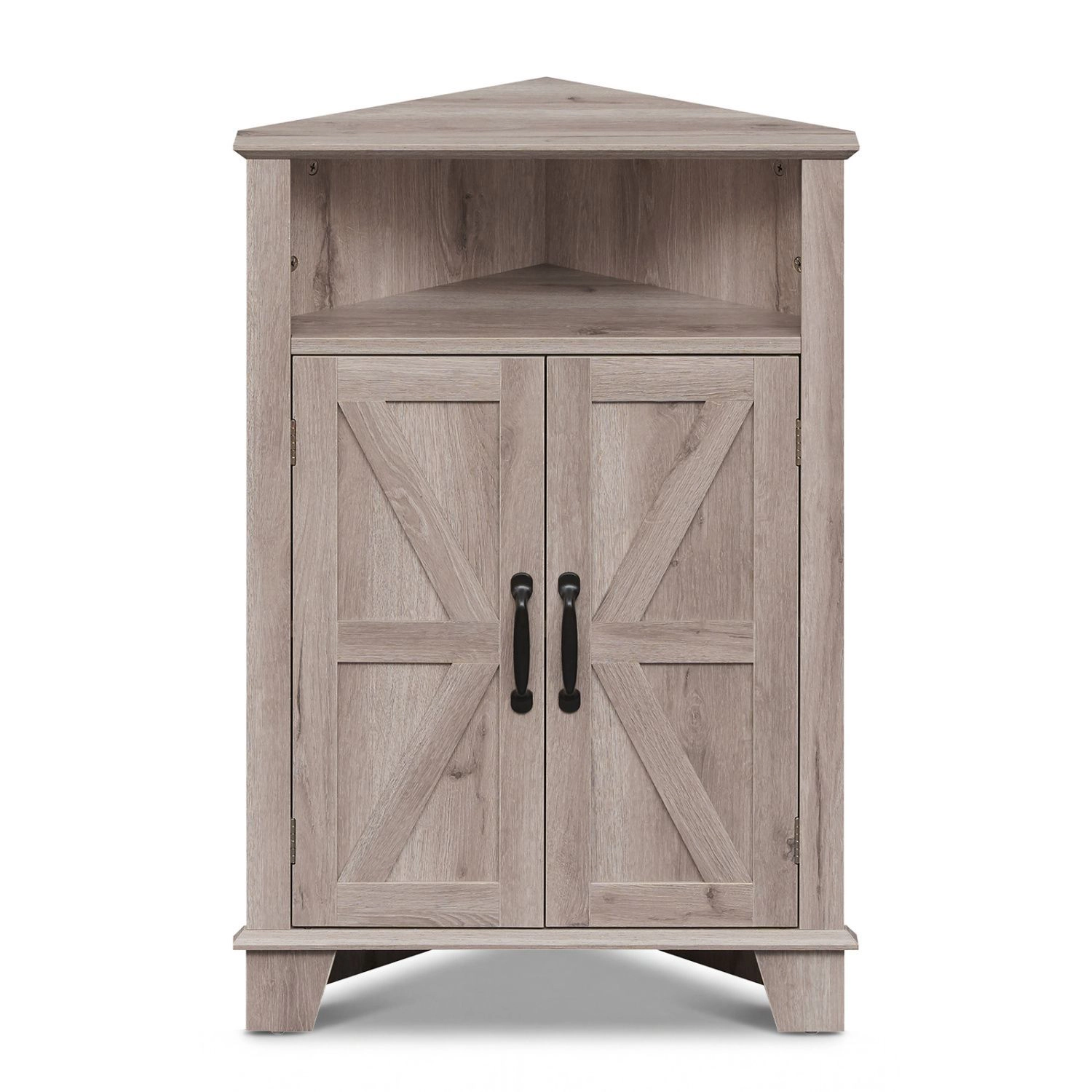 SlickBlue 4-Tier Corner Storage Cabinet, 2-Door, Modern Organizer