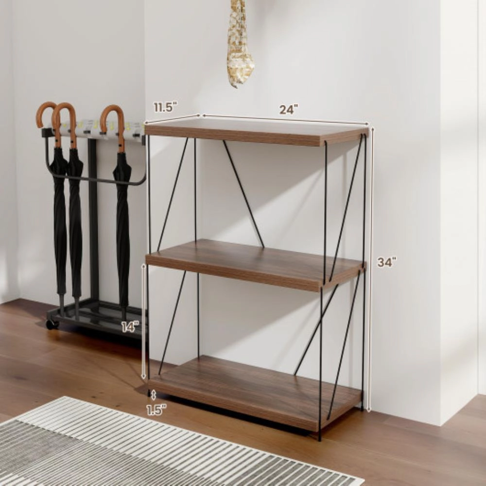 Hivvago 2/3/4/5-Tier Multipurpose Display Rack with Metal Frame-34 inches