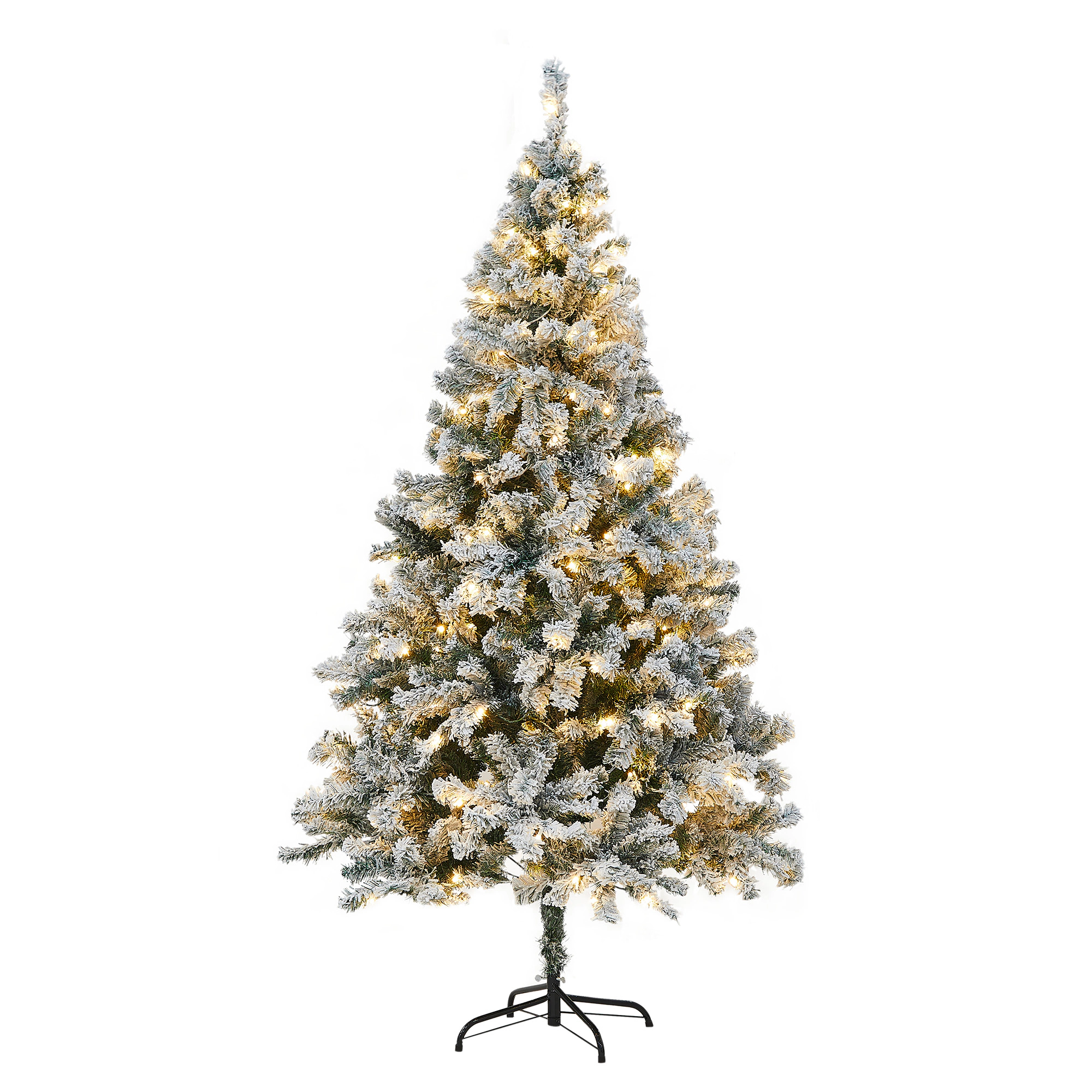 Sweet Home Collection 6 FT Frosted Pre-Lit Artificial Christmas Tree with 820 PVC Tips 250 LED Lights