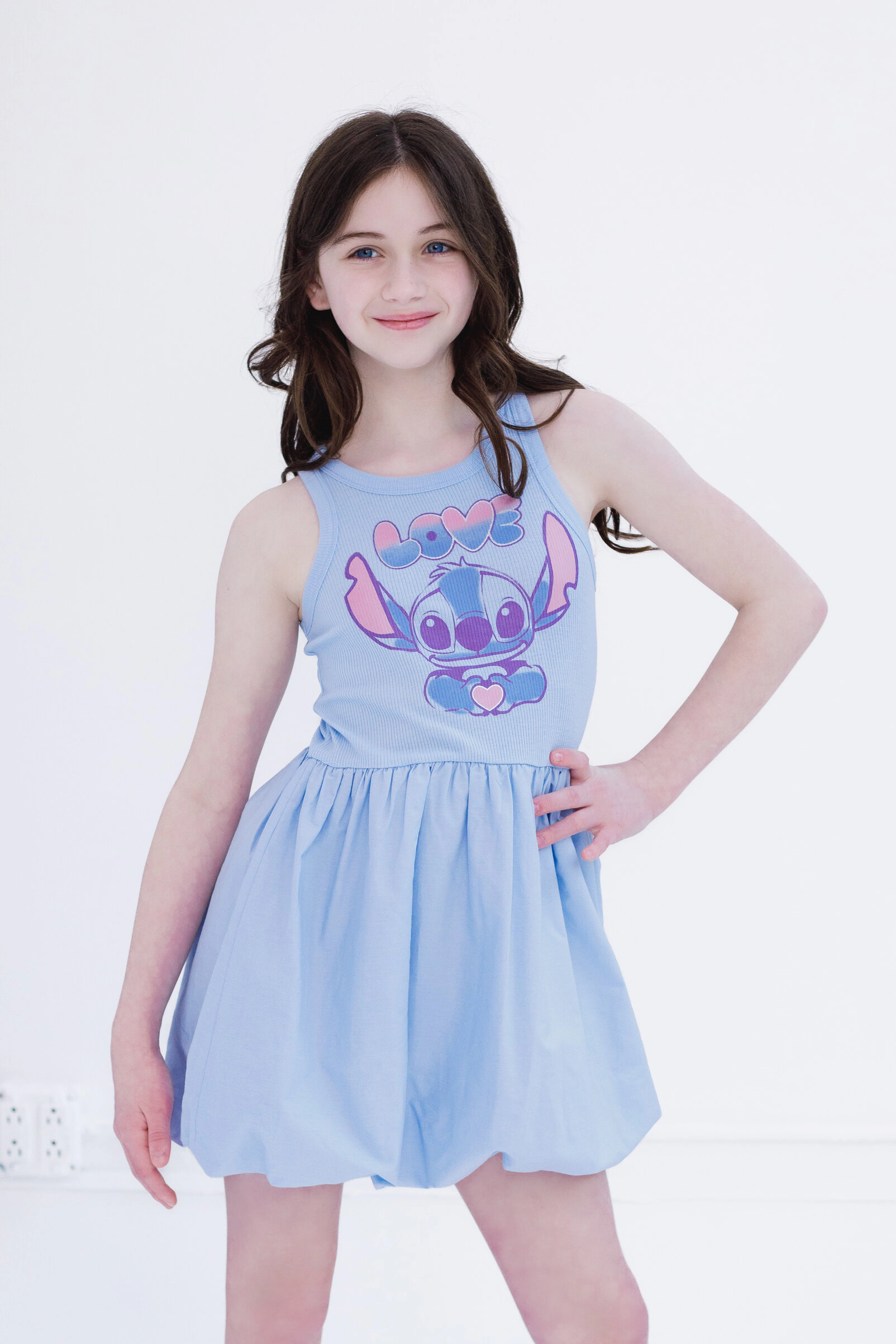 Disney Lilo & Stitch Girls' Sleeveless Bubble Dress