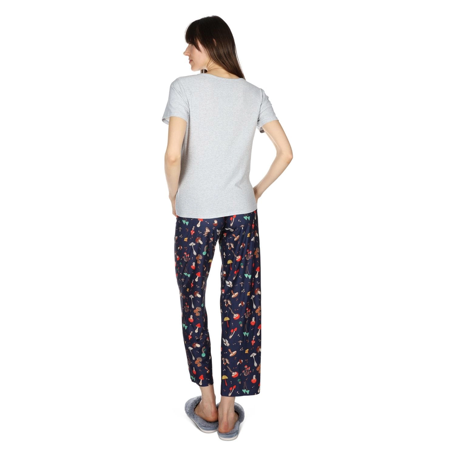 MeMoi Women's Mushrooms Two Piece Pajama Set a Bag