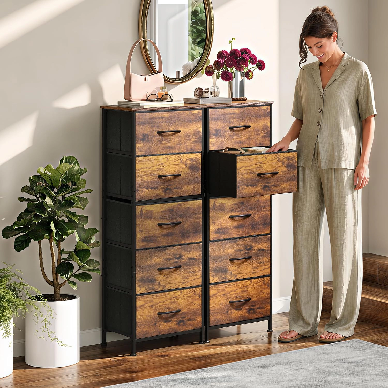 WLIVE Bedroom Small Space Wardrobe