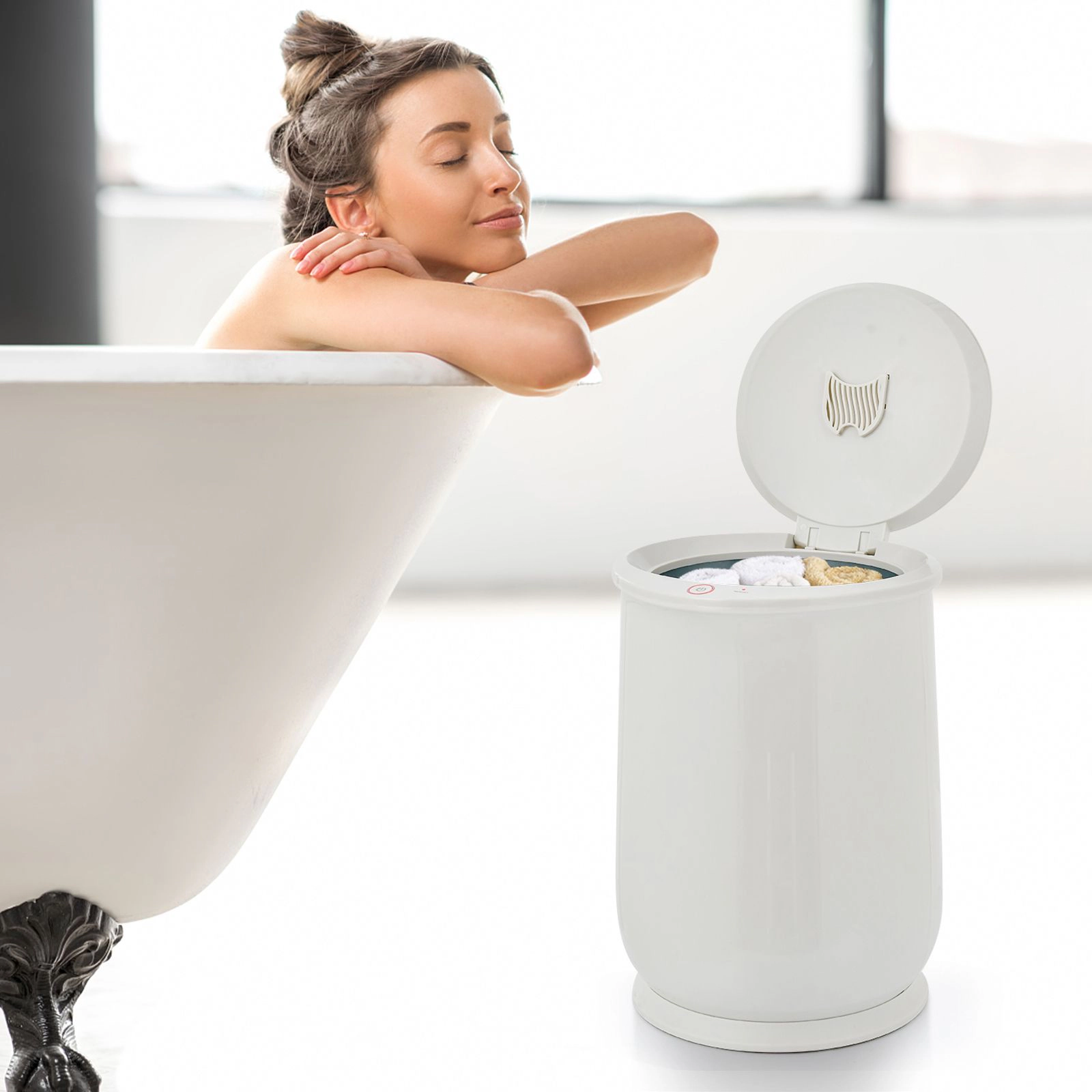 SlickBlue 21L Portable Towel Warmer with Flip-Top Lid and Fragrance Holder