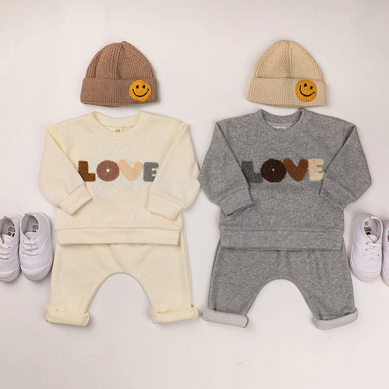 MyKids-USA LOVE Graphic Hoodies Combo Pants Kids Valentine's Day Sets