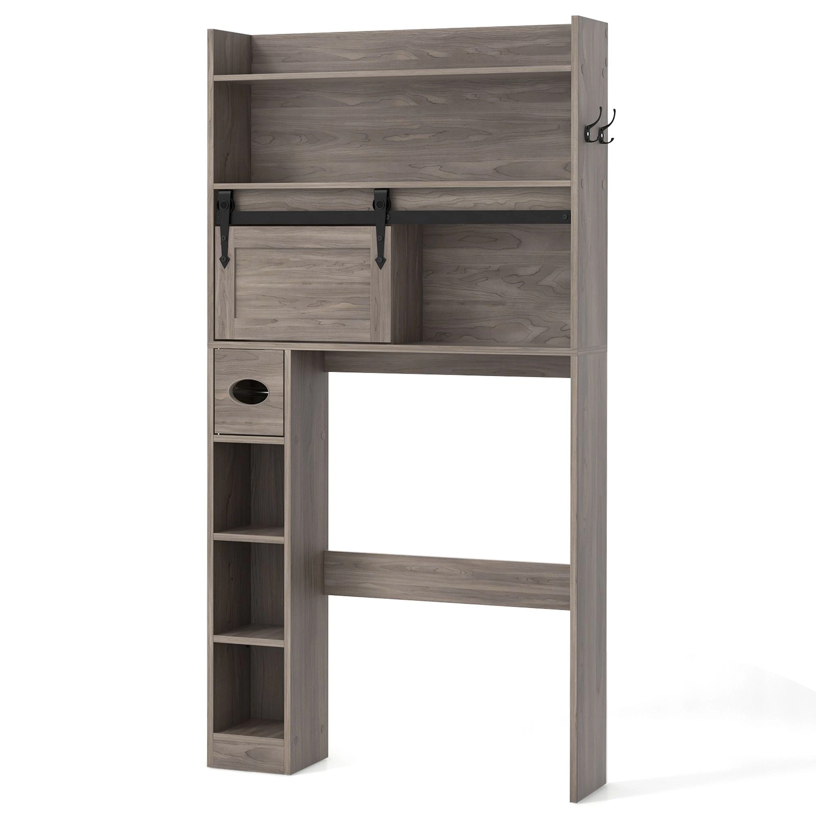 SlickBlue Toilet Storage Cabinet with Sliding Door and Shelves