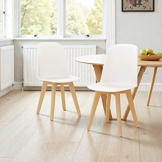Hivvago Comfortable Two-Piece Dining Chair Set with Tilt Backrest and Solid Beech Wood Legs