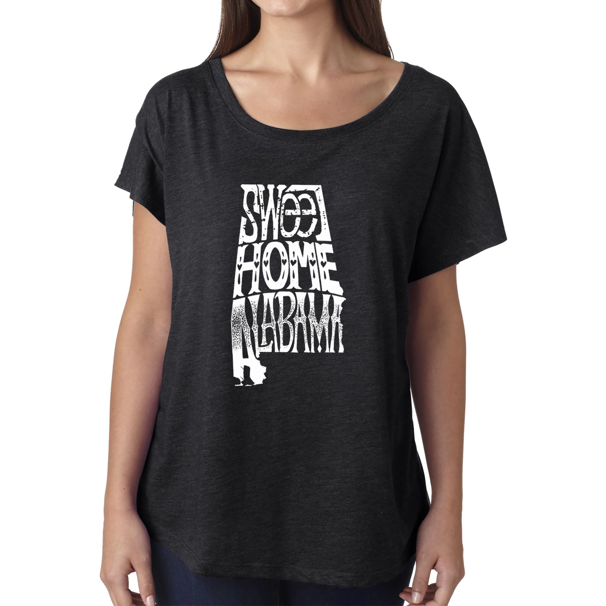 LA Pop Art Women's Dolman Word Shirt - Sweet Home Alabama