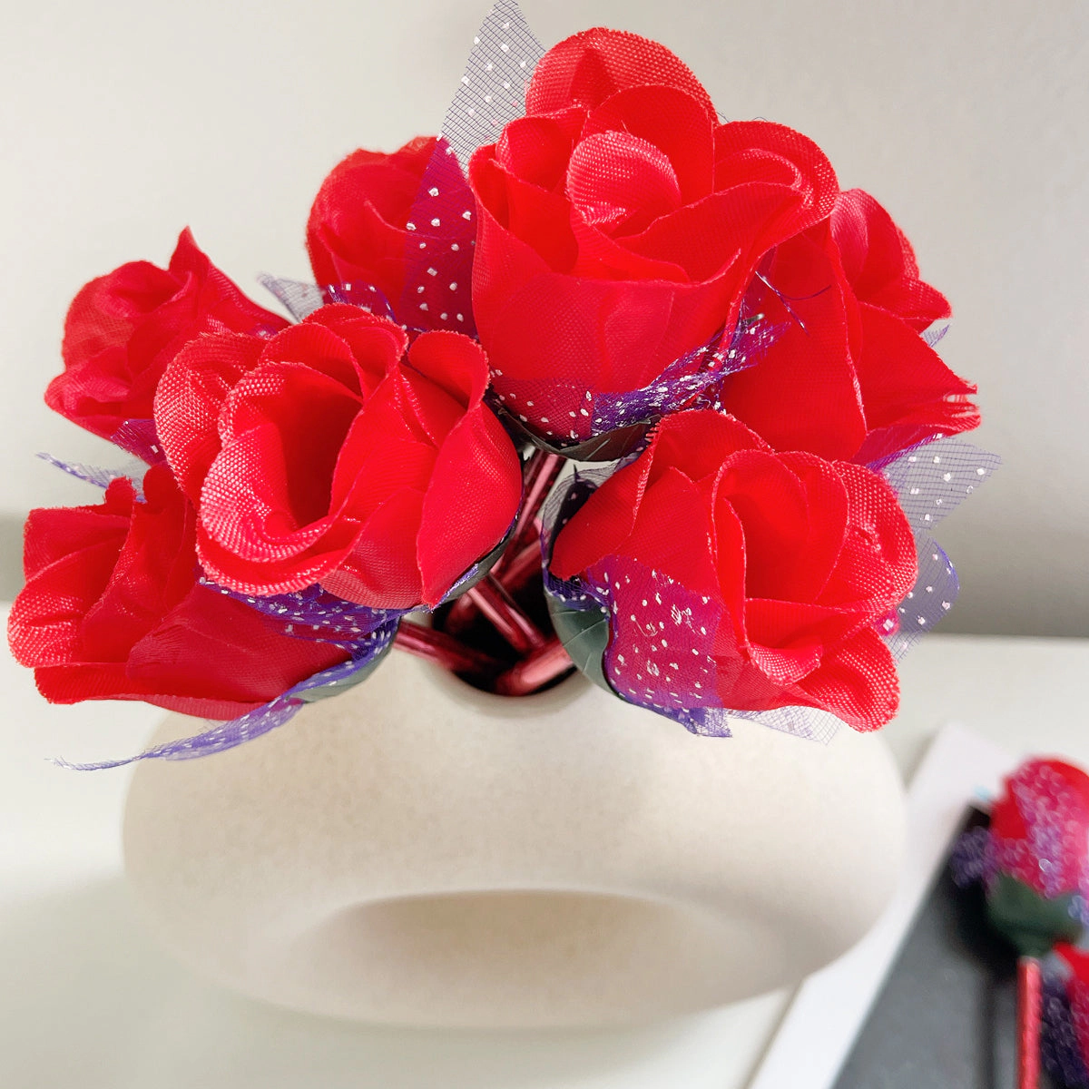 Wrapables Rose Flower Ballpoint Pens for Office, Valentine's Day, Mother's Day and Party Favors, Set of 12