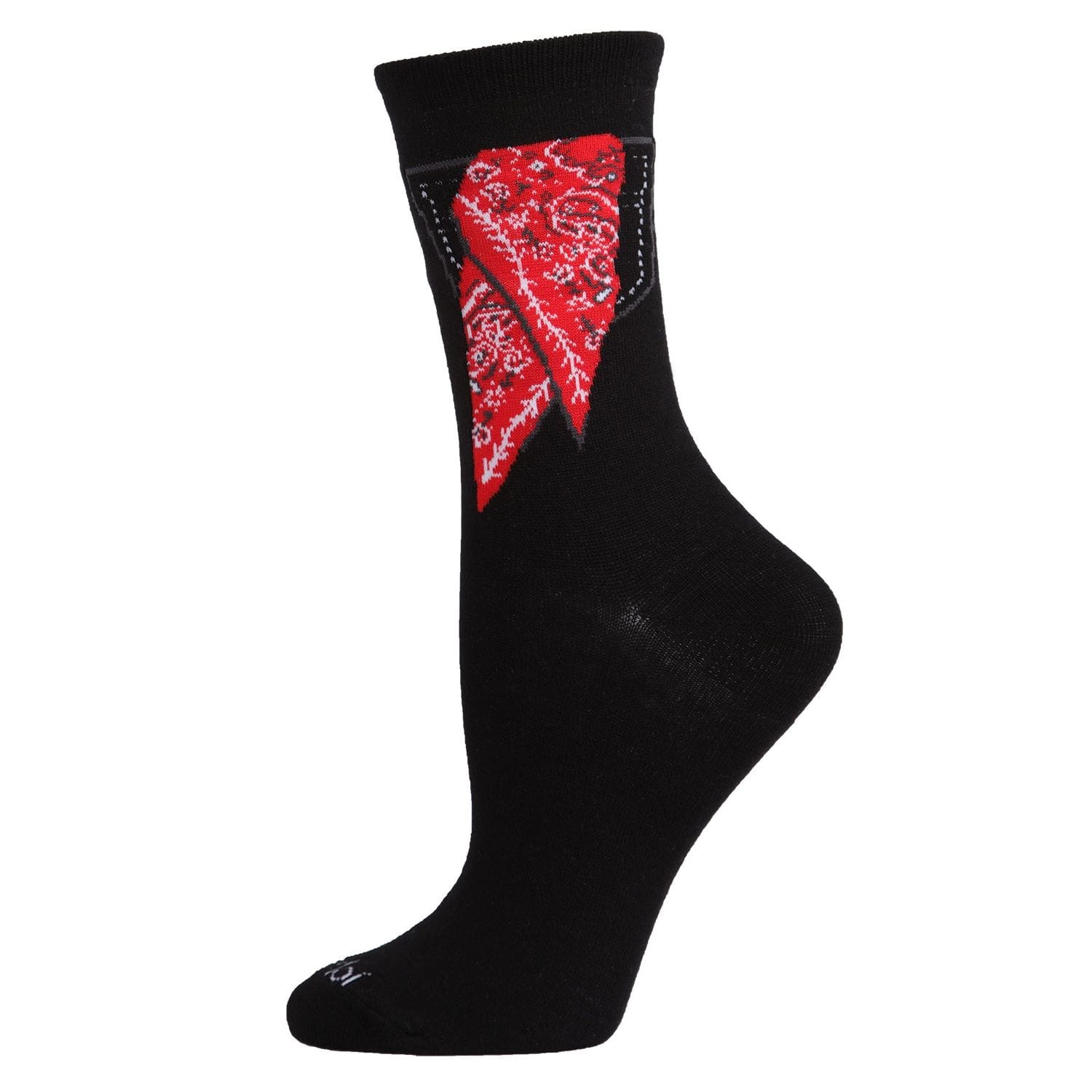 MeMoi Women's Bandana Pocket Bamboo Blend Crew Socks