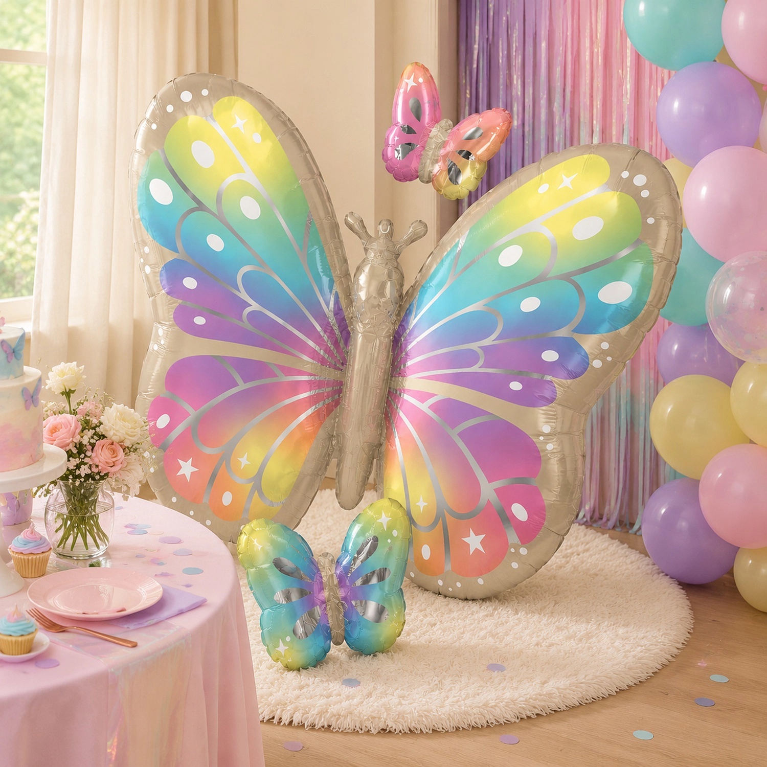LoonBalloon 29 in Butterfly Foil Balloon 5-Pack