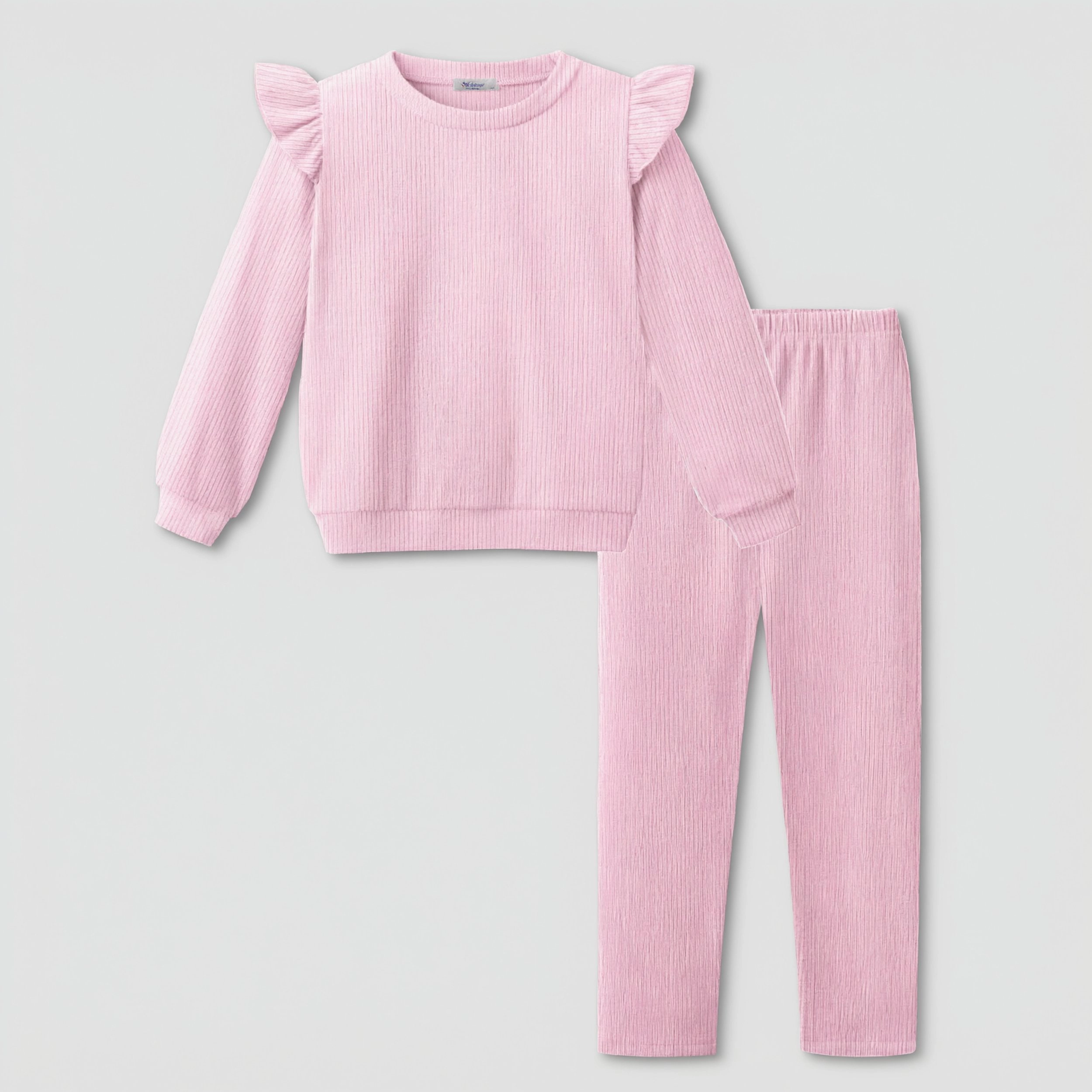 Arshiner Girls Piece Outfits Jogger Sweatsuits Roundneck Long Sleeve Ruffle Sweatshirts