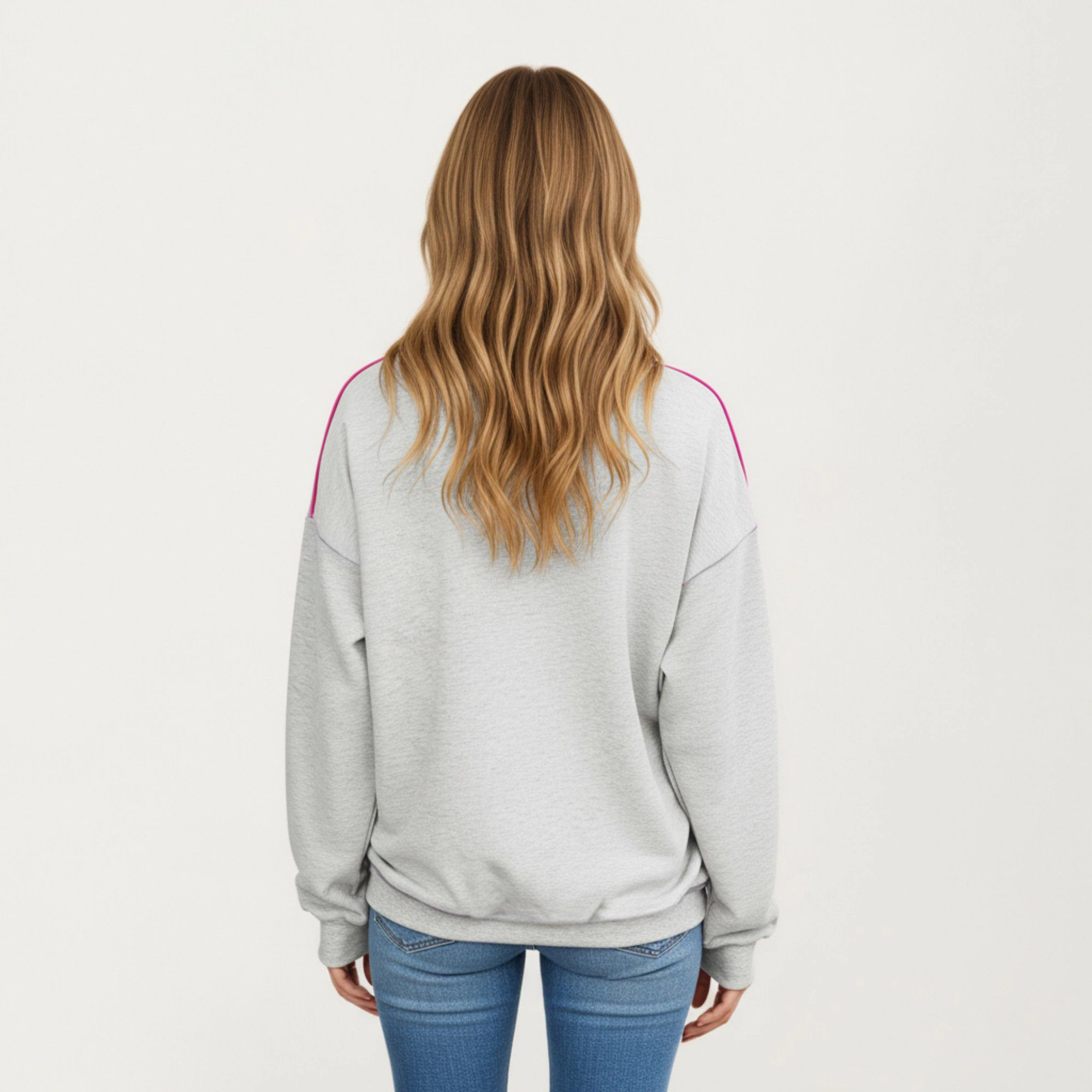 Anna-Kaci Women's Long Sleeve Crew Neck Pullover Sweatshirt with Contrast Piping Detail