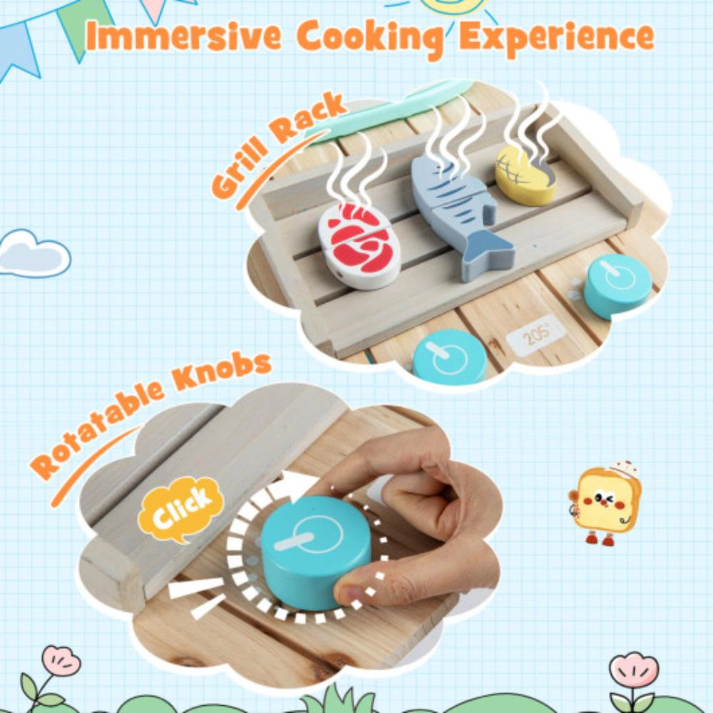 Hivvago Outdoor Kids Play Kitchen Set Wooden Toy Kitchen Playset with Removable Sink