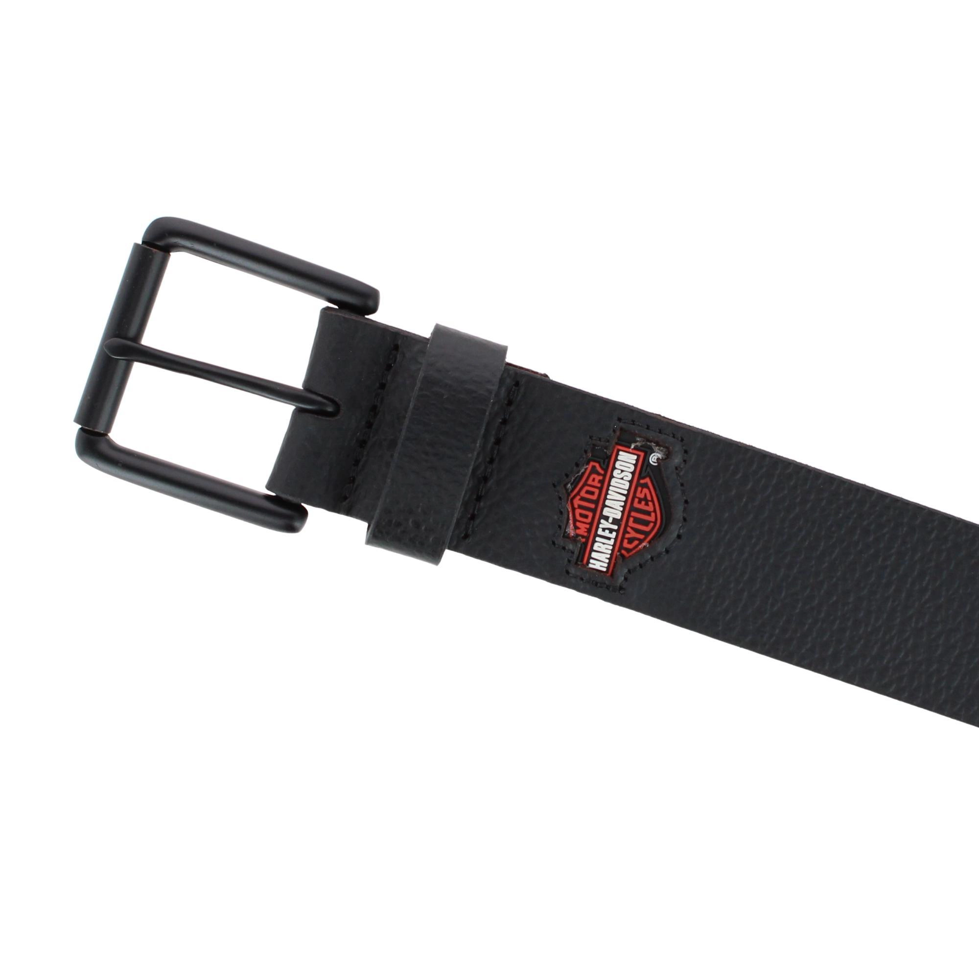 Harley-Davidson Men's Leather Casual Belt with Logo Patch