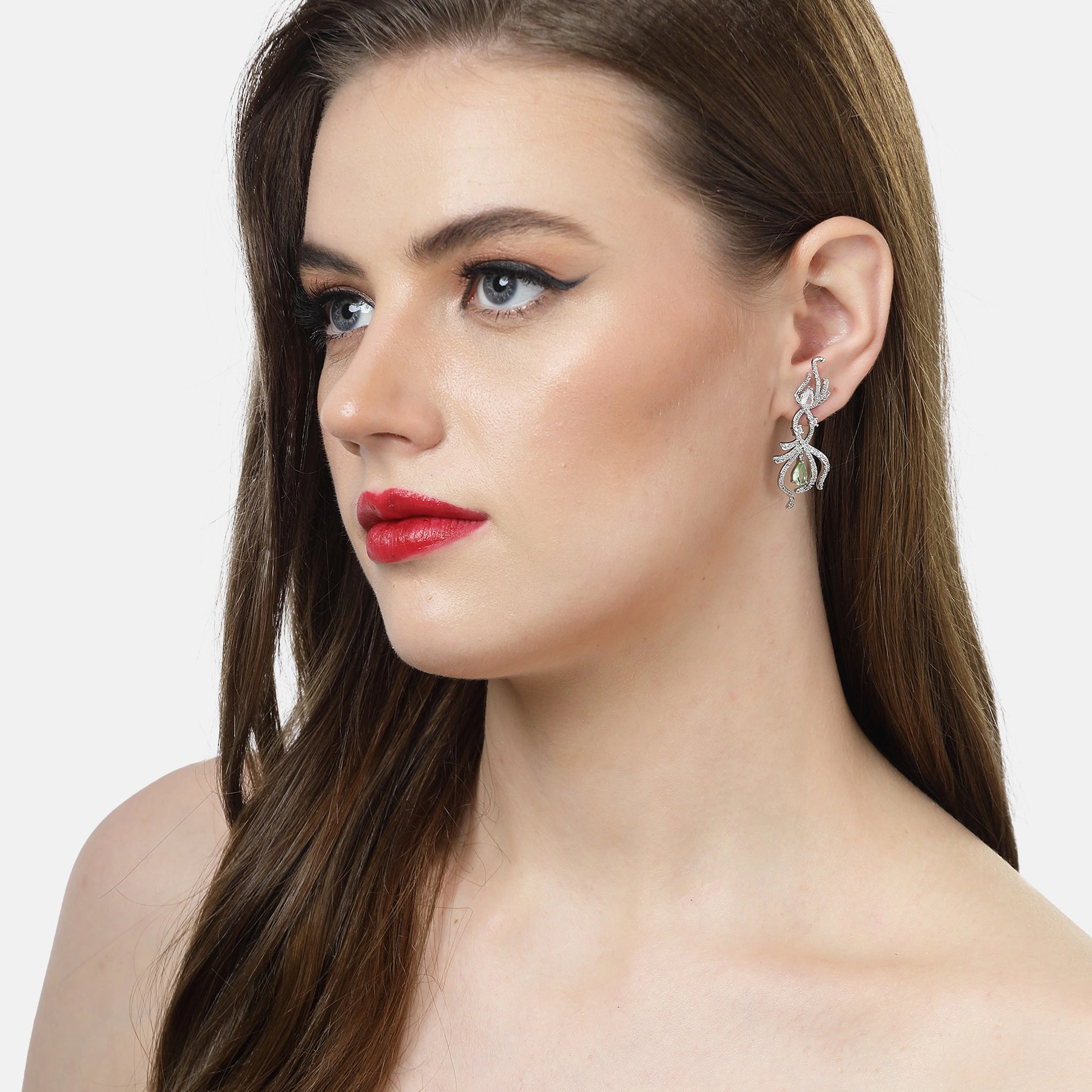 AGP PARIS Womens Infinity Pear Shaped Drop Earrings