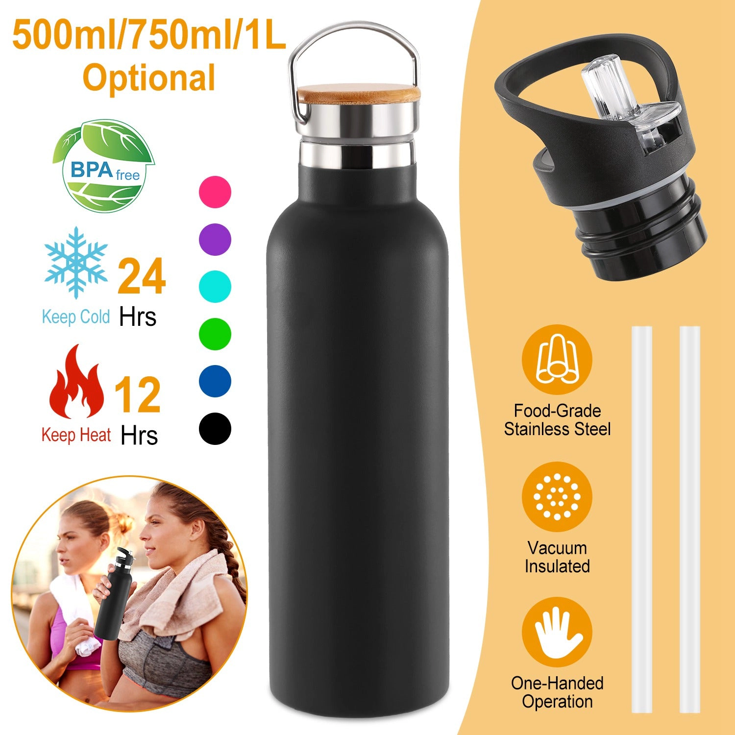 GBruno Vacuum-Insulated Stainless Steel Water Bottle