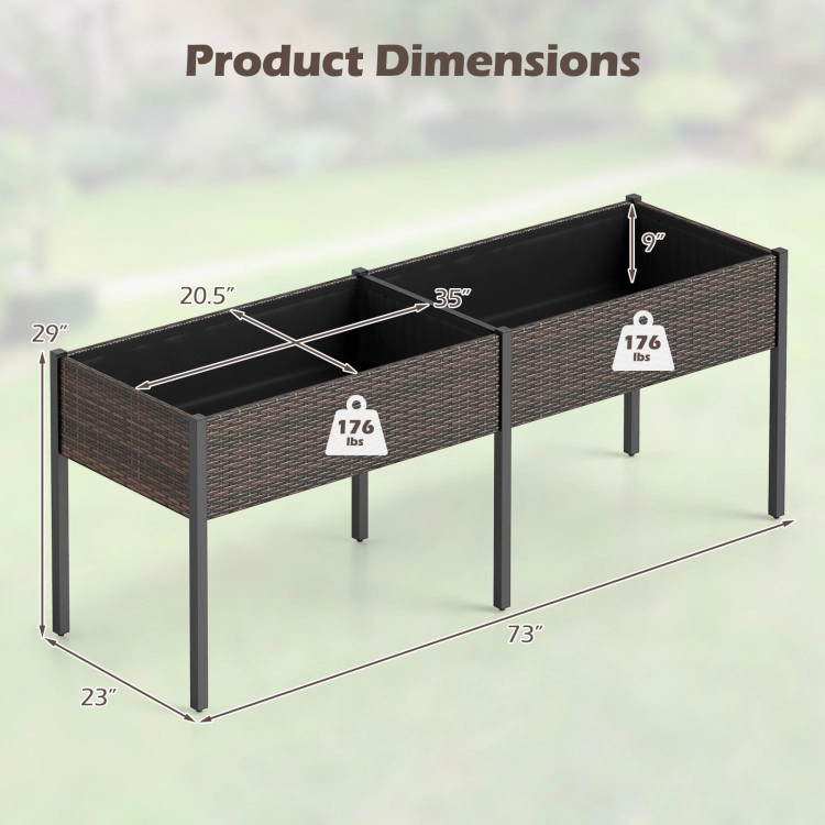 Hivvago Raised Garden Bed with Legs and Removable Liner for Vegetables Herbs Patio