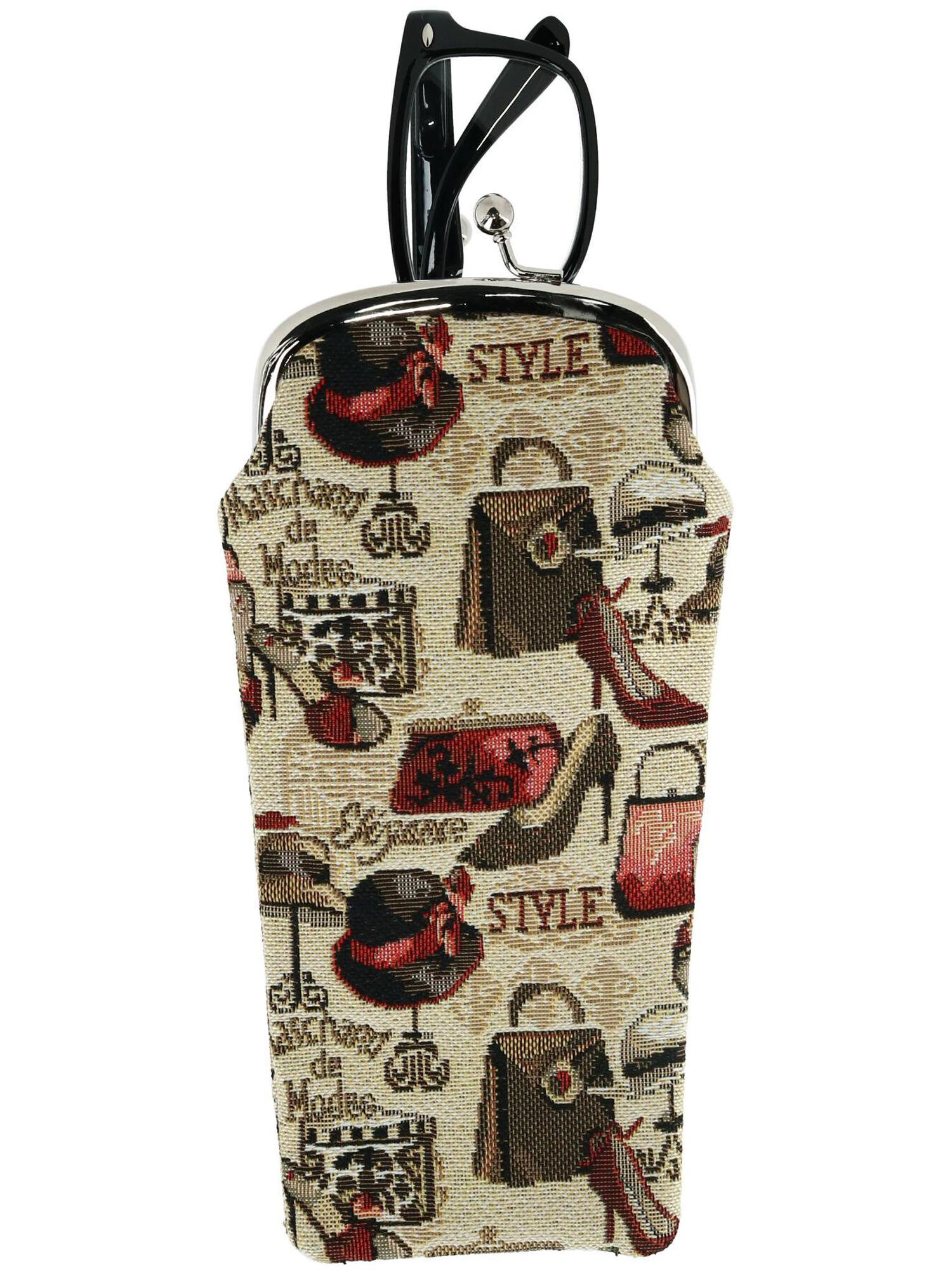CTM Women's Boutique Print Tapestry Glasses Case