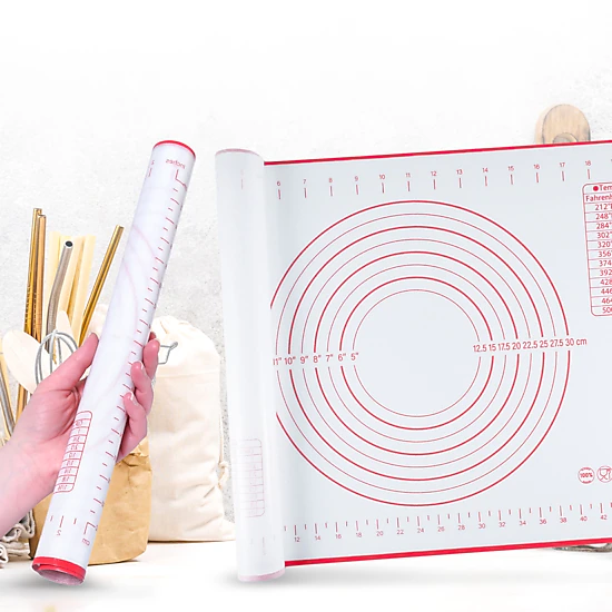 Cheer Collection Reusable Nonstick Silicone Pastry Mat with Measurement Guides and Nonslip Backing