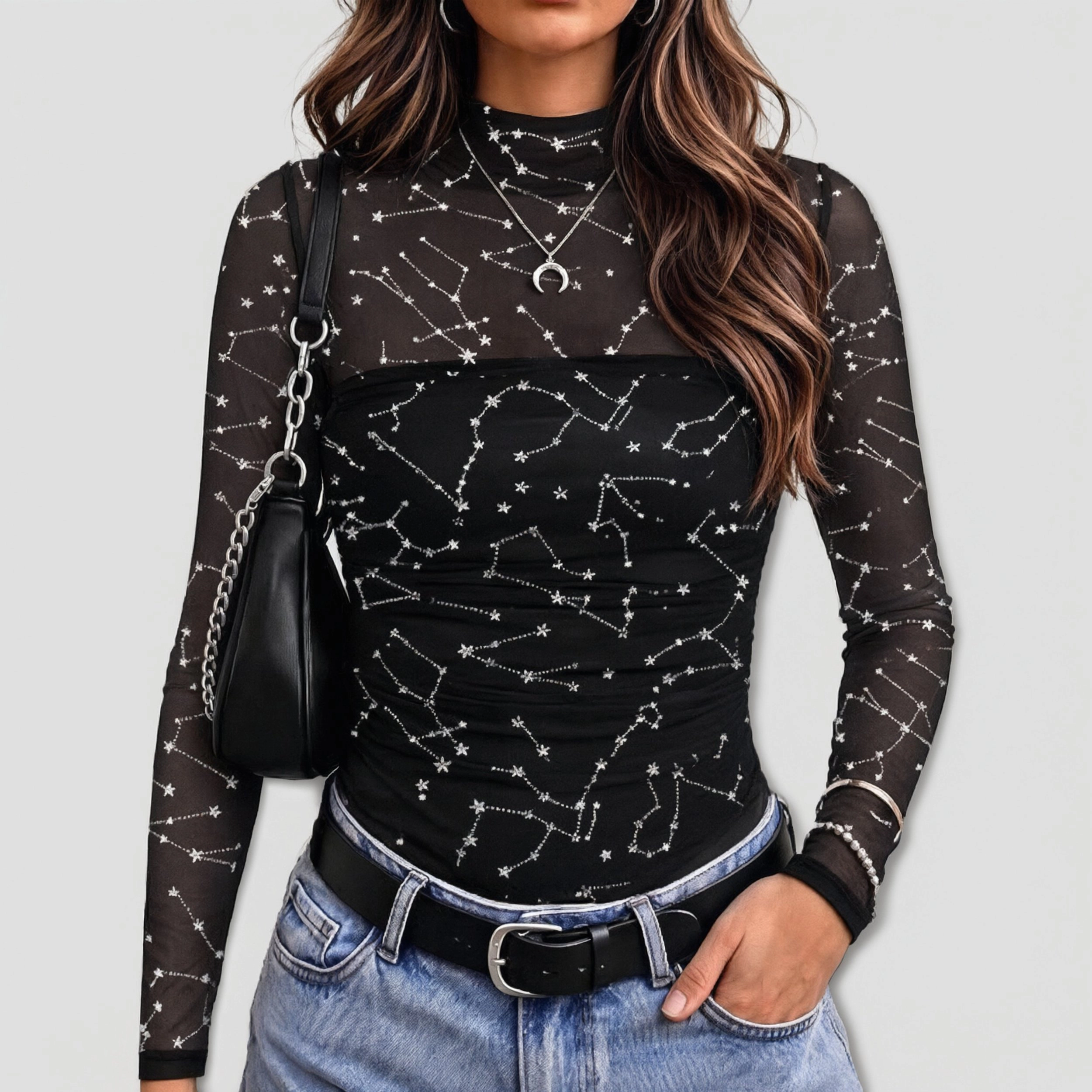 Zeagoo Women Ruched Mock Neck Blouse