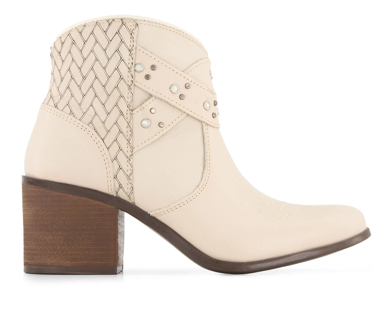 Forastero Womens Genuine Leather Side Zipper Booties