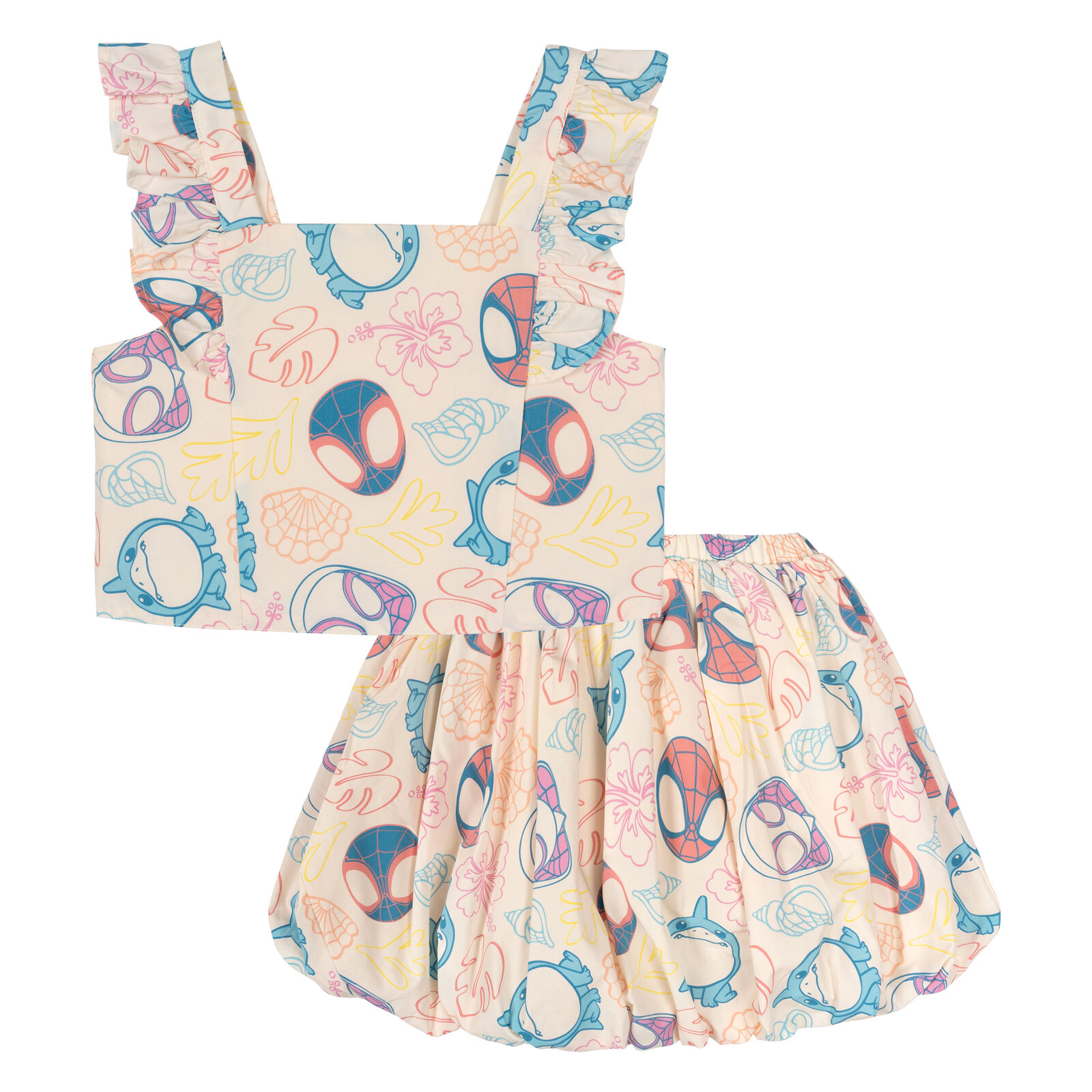 Marvel Spidey and His Amazing Friends Girls' Sleeveless Tank Top and Bubble Skort 2-Piece Set