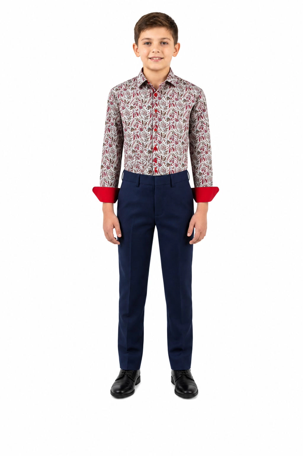 Elie Balleh Boys Slim Fit Paisley Sport Shirt