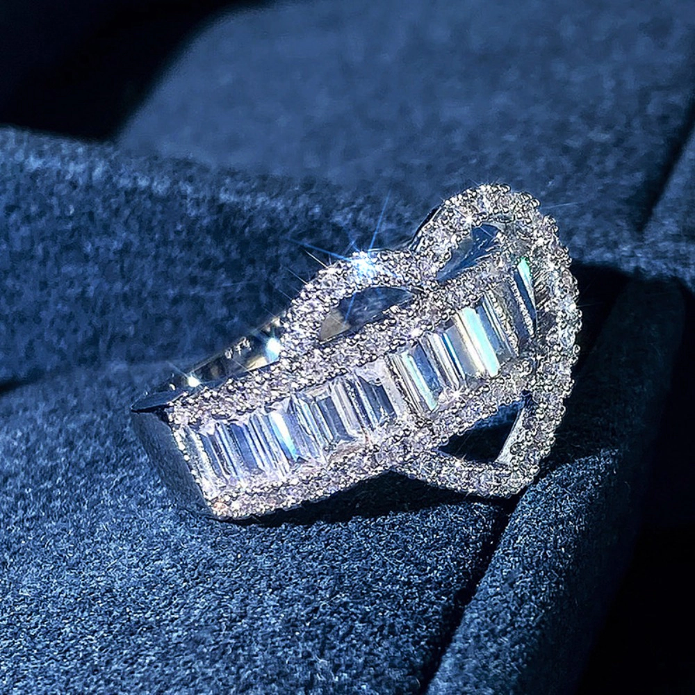 Novel Heart Love Jewelry Ring Women Romantic Wedding Band Accessories