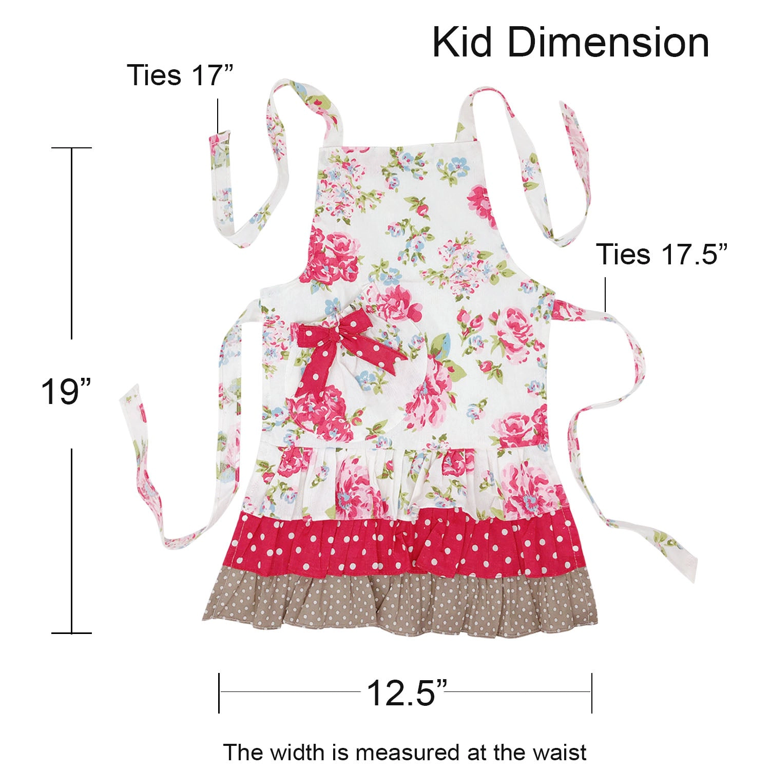 Wrapables Mother and Daughter Ruffles and Roses Apron for Baking, Cooking and Crafts