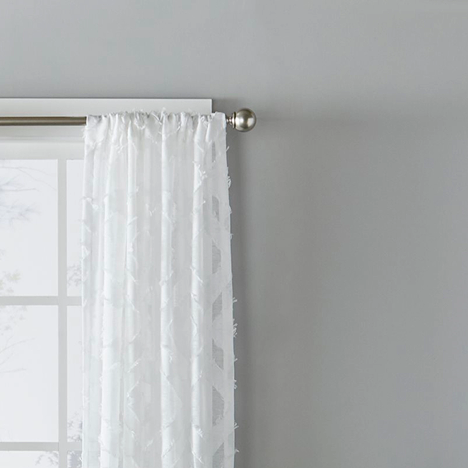 Saturday Knight Ltd Edge Diamond Shaped Window Panel With 1.5" Rod Pocket - 52x84", White