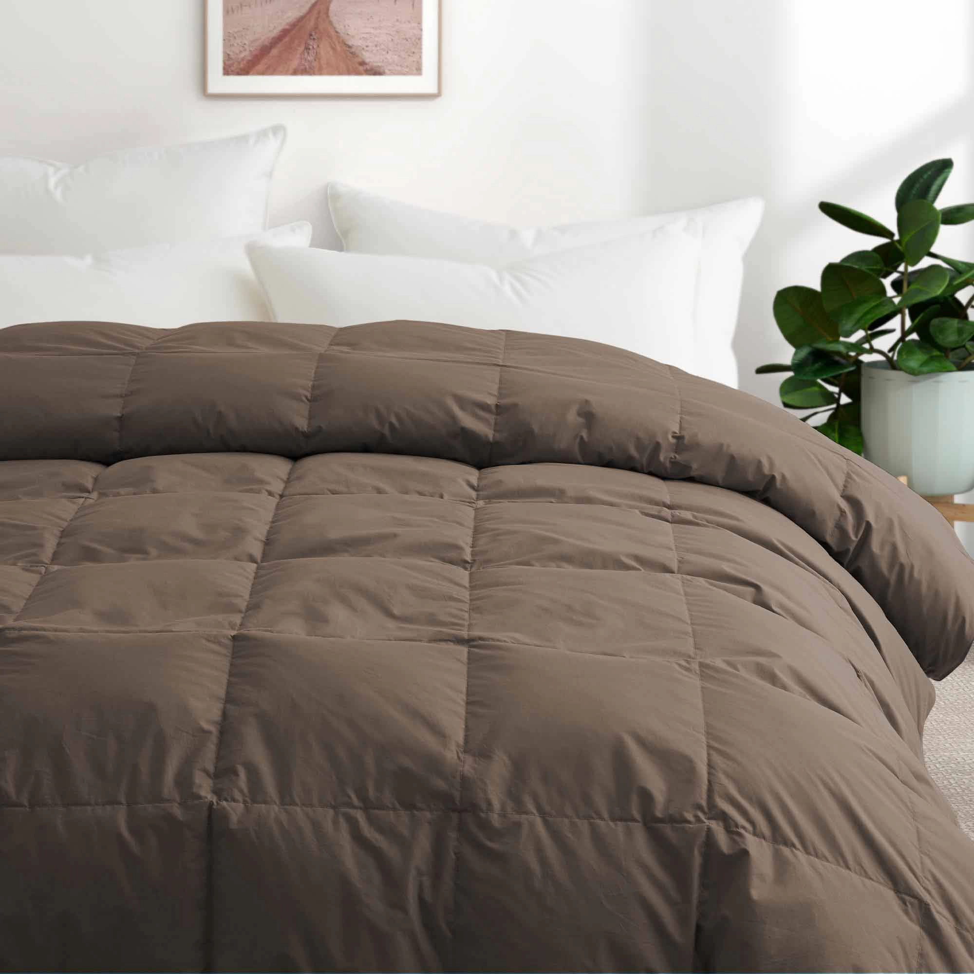 Puredwon Selected All Season Organic Cotton Goose Down Feather Fiber Comforter