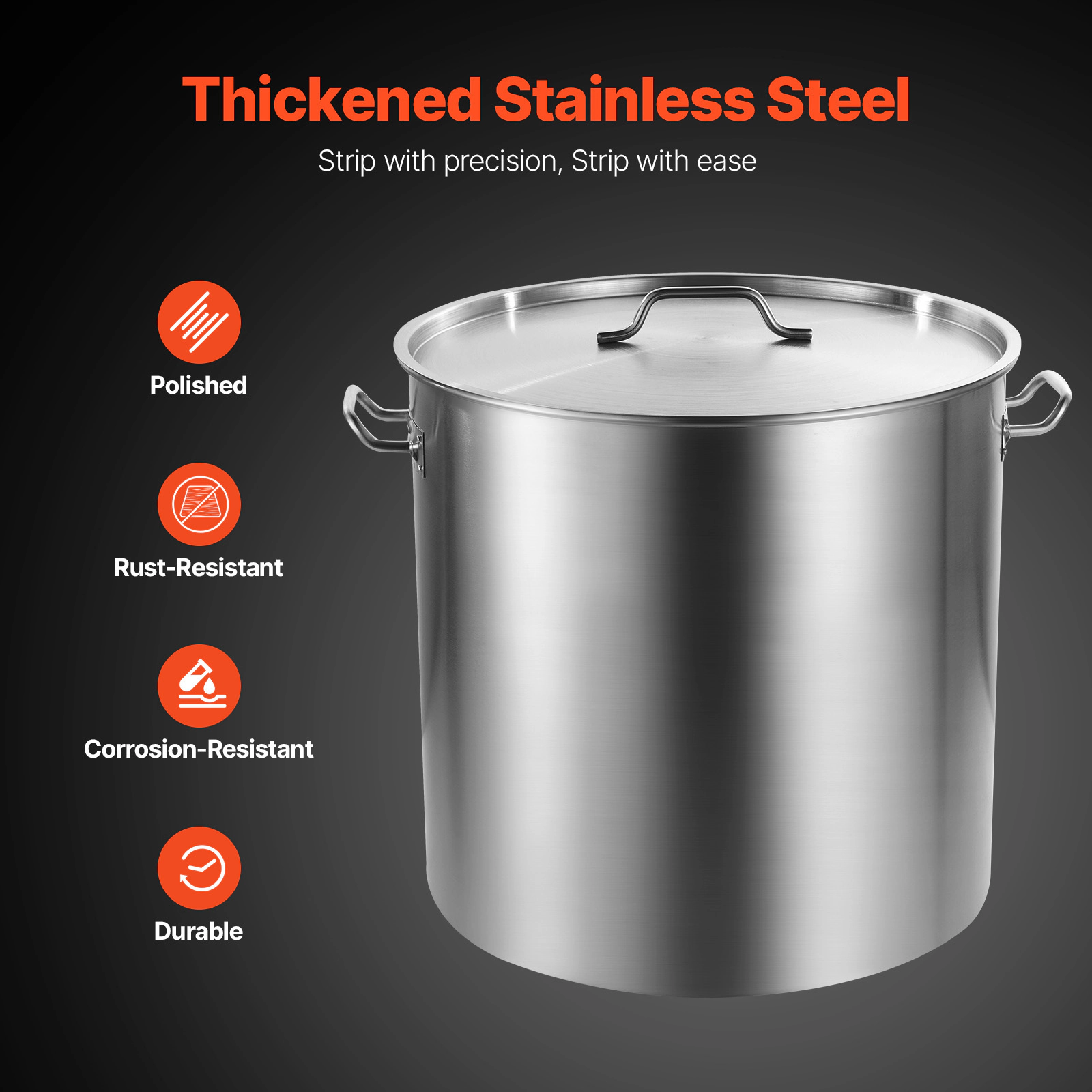 HONGGE Stainless Steel Stockpot Large Cooking Pots Cookware Sauce Pot with Basket Lid and Handle Heavy Duty Commercial