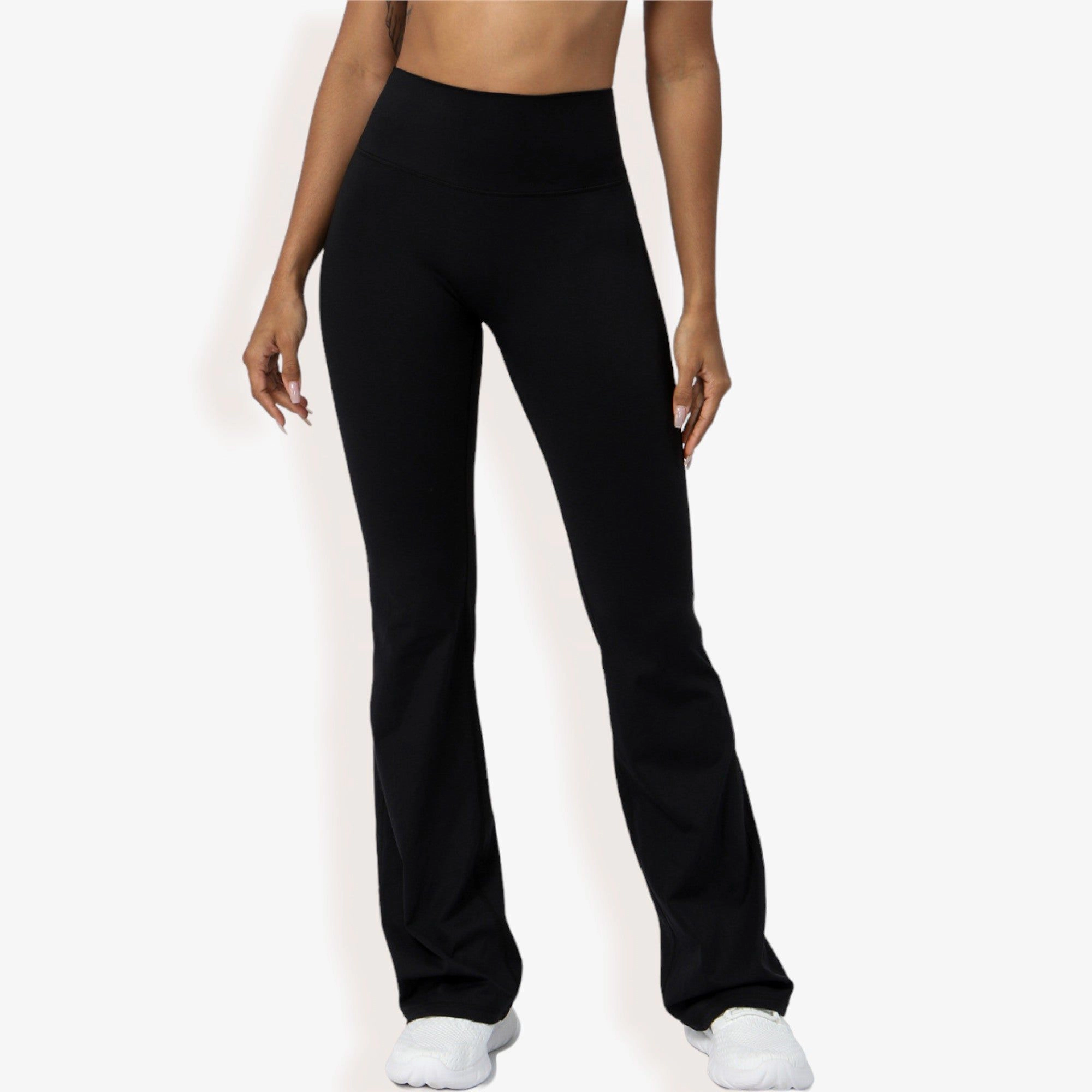 Anna-Kaci Active Women's High Waist Flared Leggings with Stretch Fabric Everyday Look