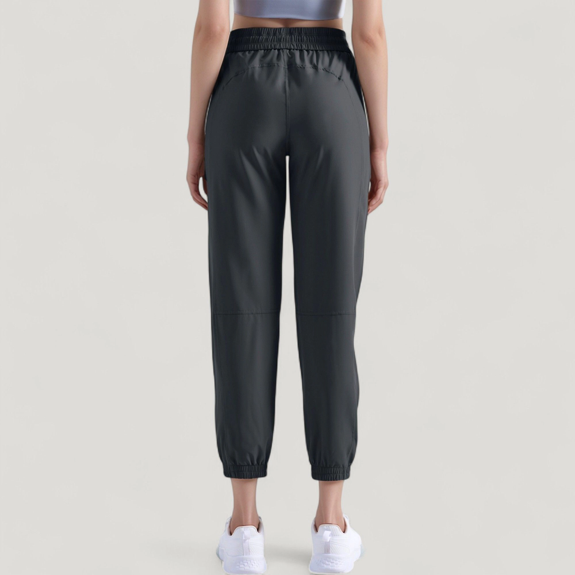 Anna-Kaci Women's High-Waist Jogger Pants with Elastic Cuffs and Side Pockets