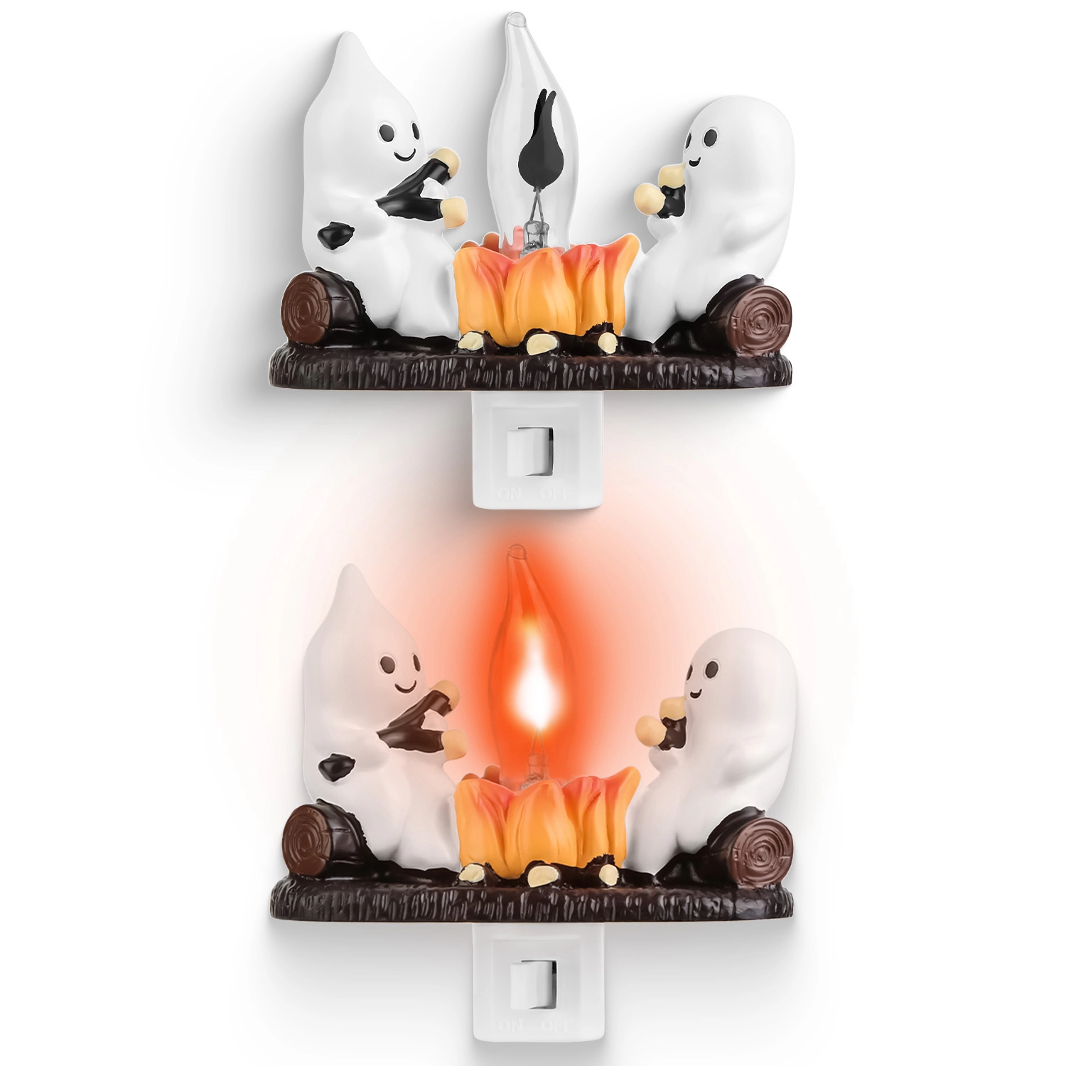 GBruno 2-Piece Ghost Campfire Flickering Night Light