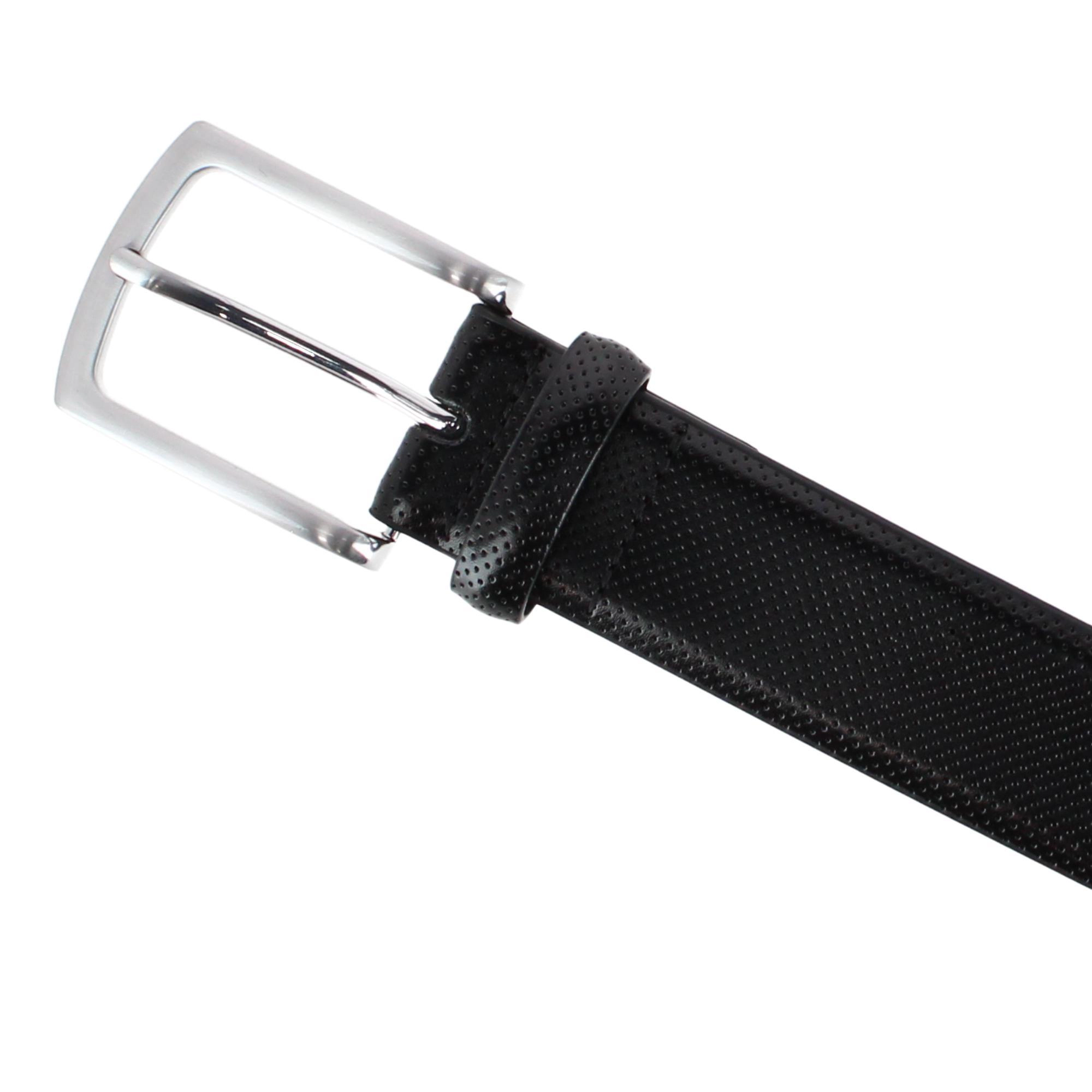 CTM Men's 35mm Pindot Dress Belt with Feathered