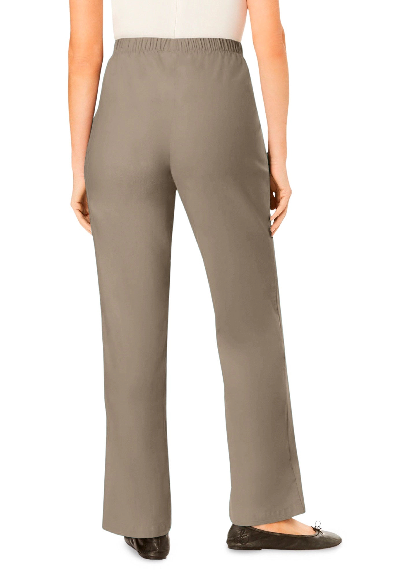 Woman Within Plus Fineline Stretch Denim Wide-Leg Pull-On Jeans