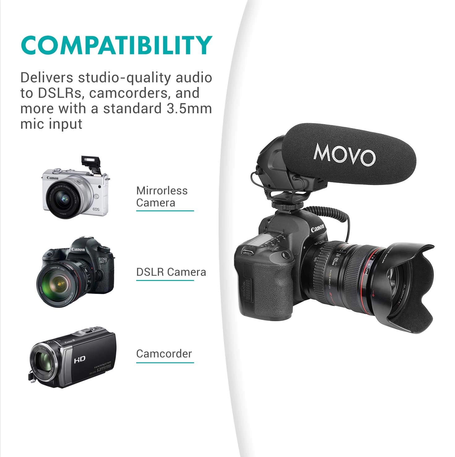 Movo VXR3031 Shotgun Microphone - Supercardioid On-Camera Shotgun Mic