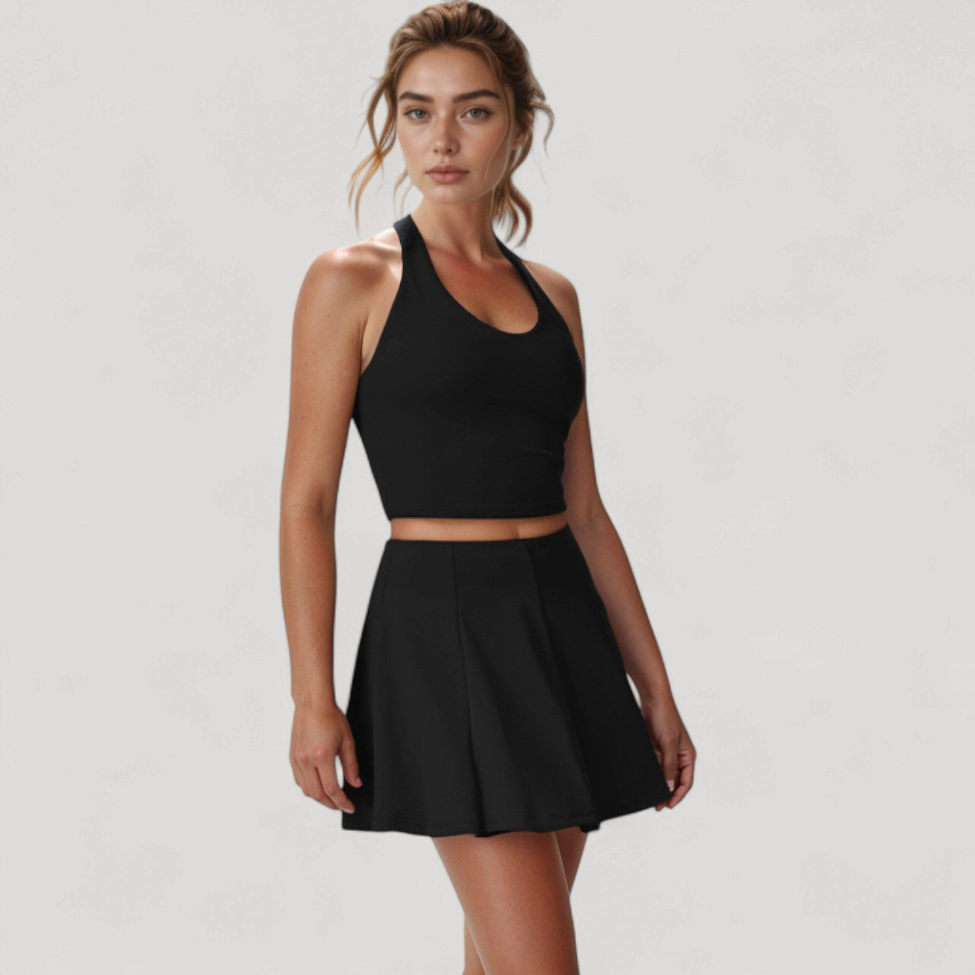 Anna-Kaci Women's Active Skort with Inner Shorts and Side Pockets