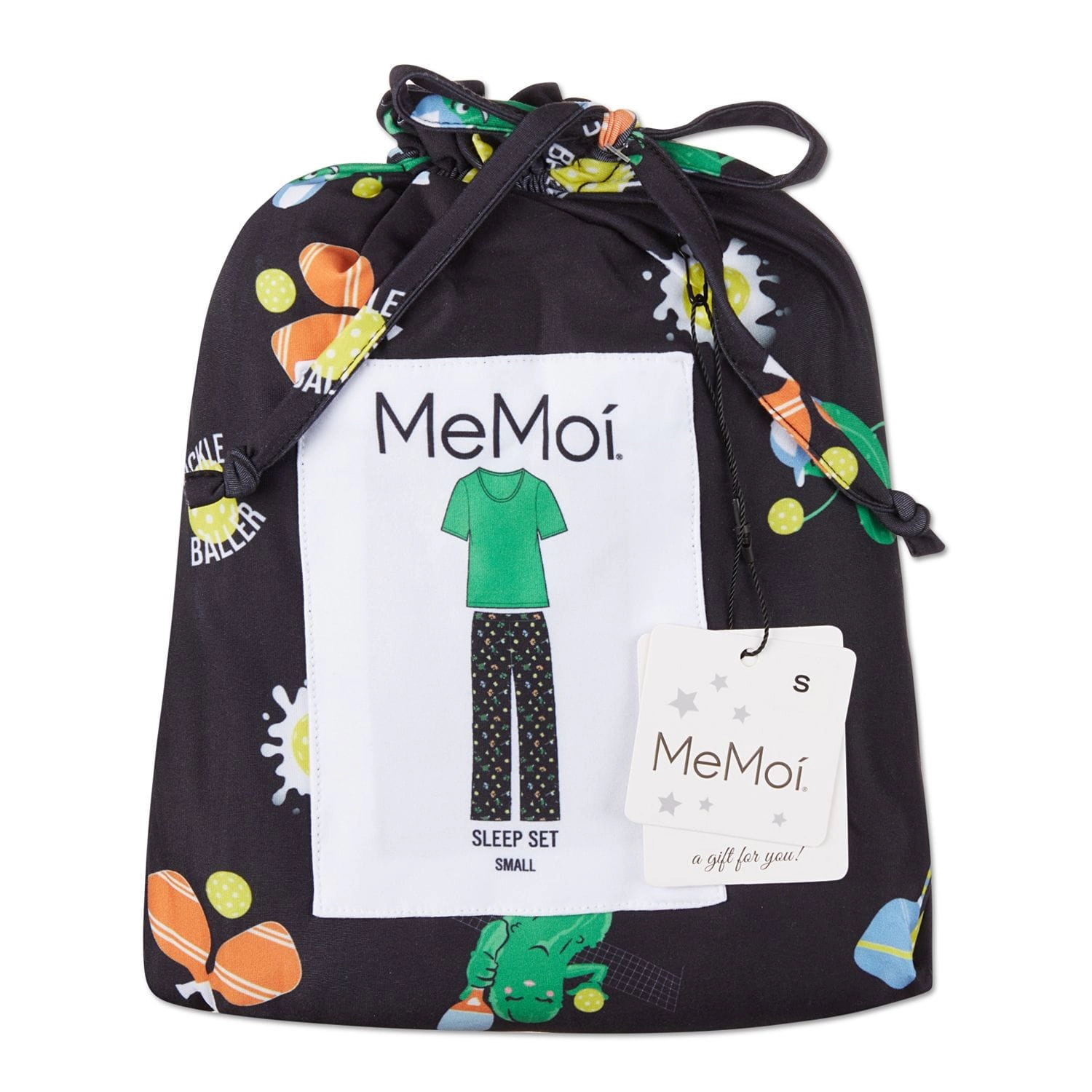 MeMoi Women's Pickleball Princess Two Piece Pajama Set A Bag