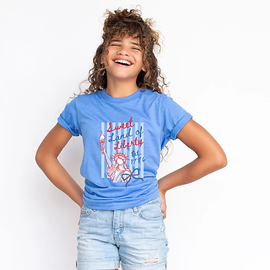 The Juniper Shop - Sweet Land of Liberty Stripes - Youth Short Sleeve Graphic T-Shirt