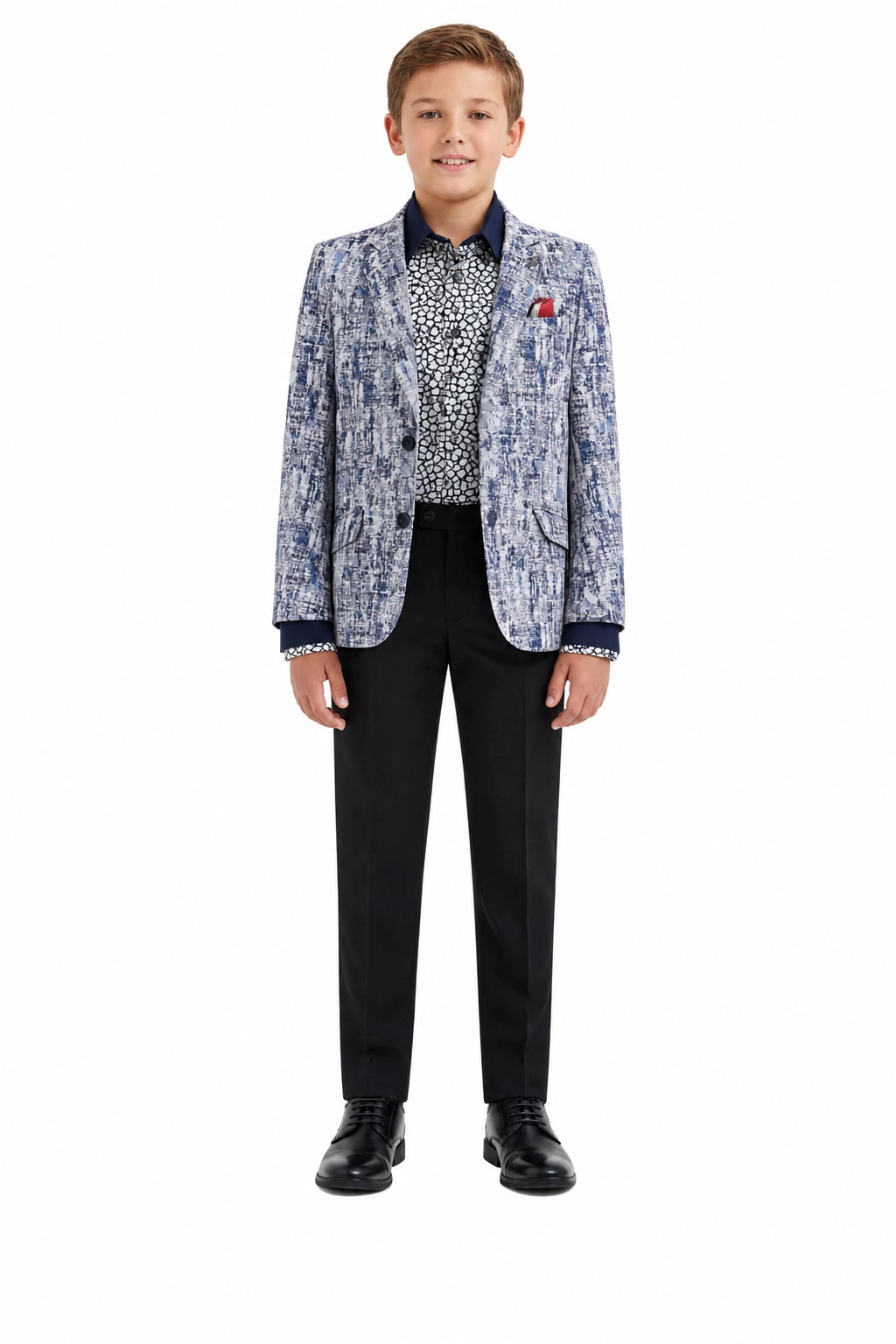 Elie Balleh Boys Slim Fit Paint Splash Blazer